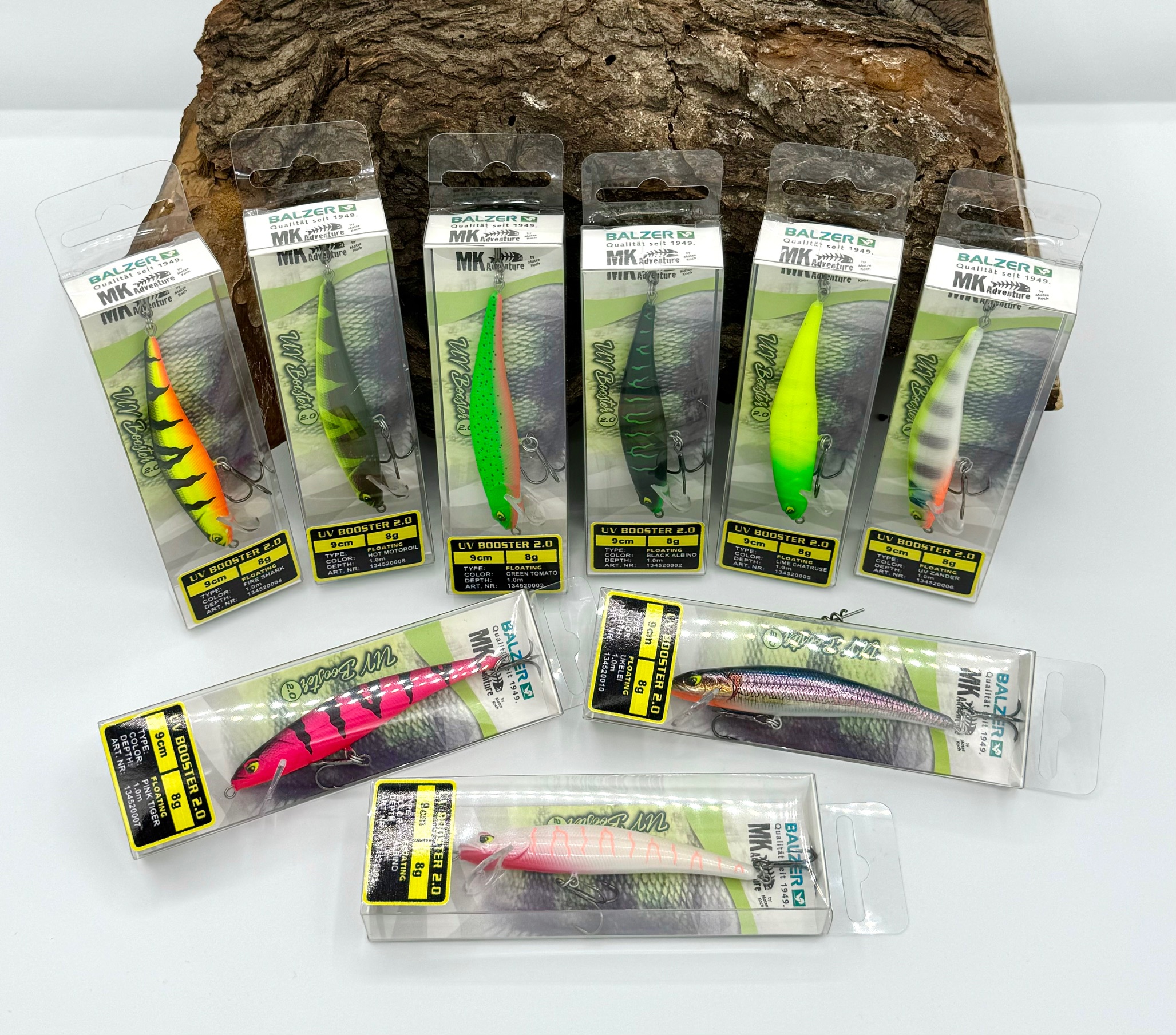 Balzer MK Adventure UV Booster 2.0 10 Farben 9cm 8g 1,0m Matze Koch Floating Wobbler