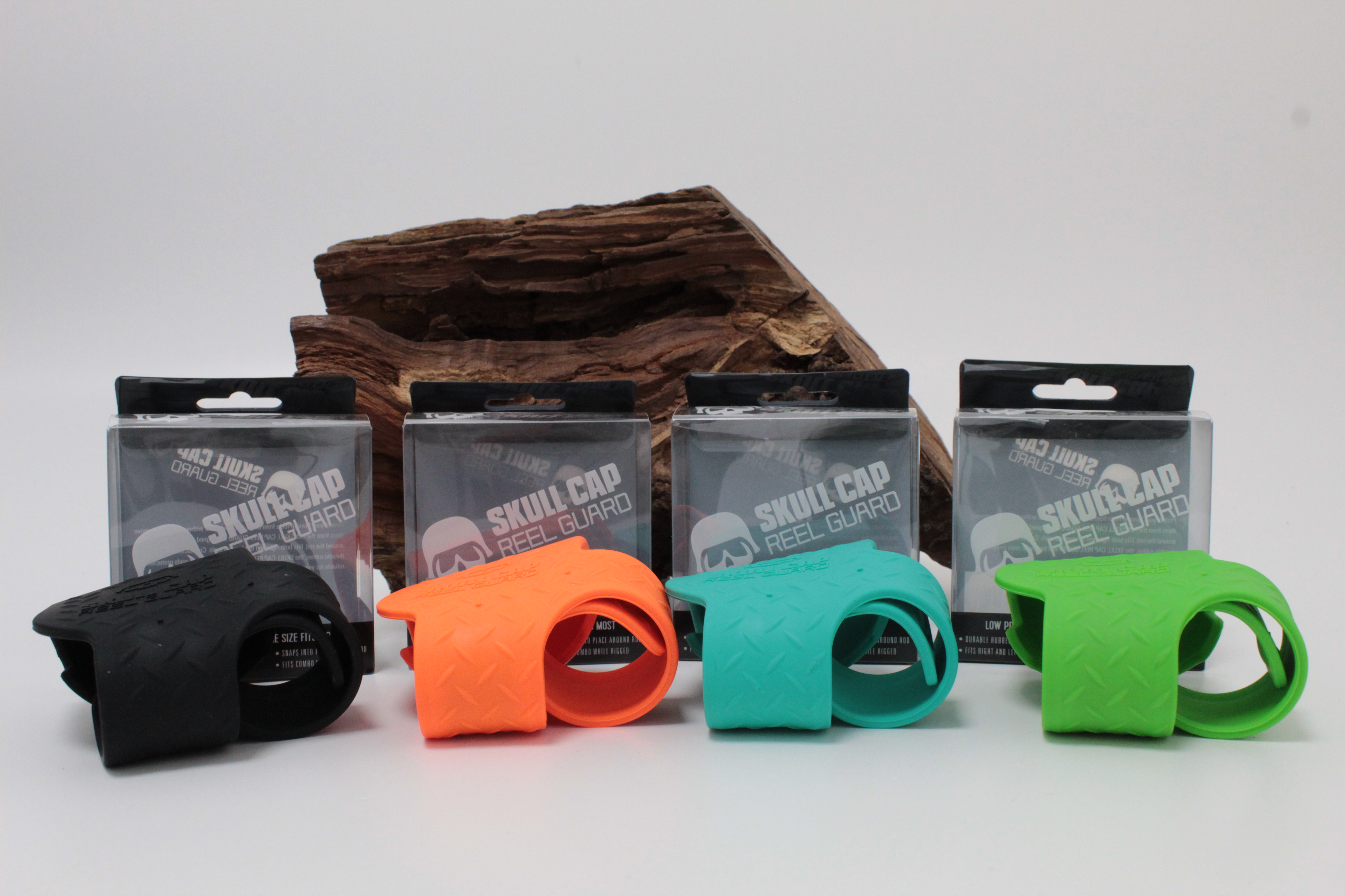 13 Fishing Skull Cap Reel Guard Black Lime Orange TX Green