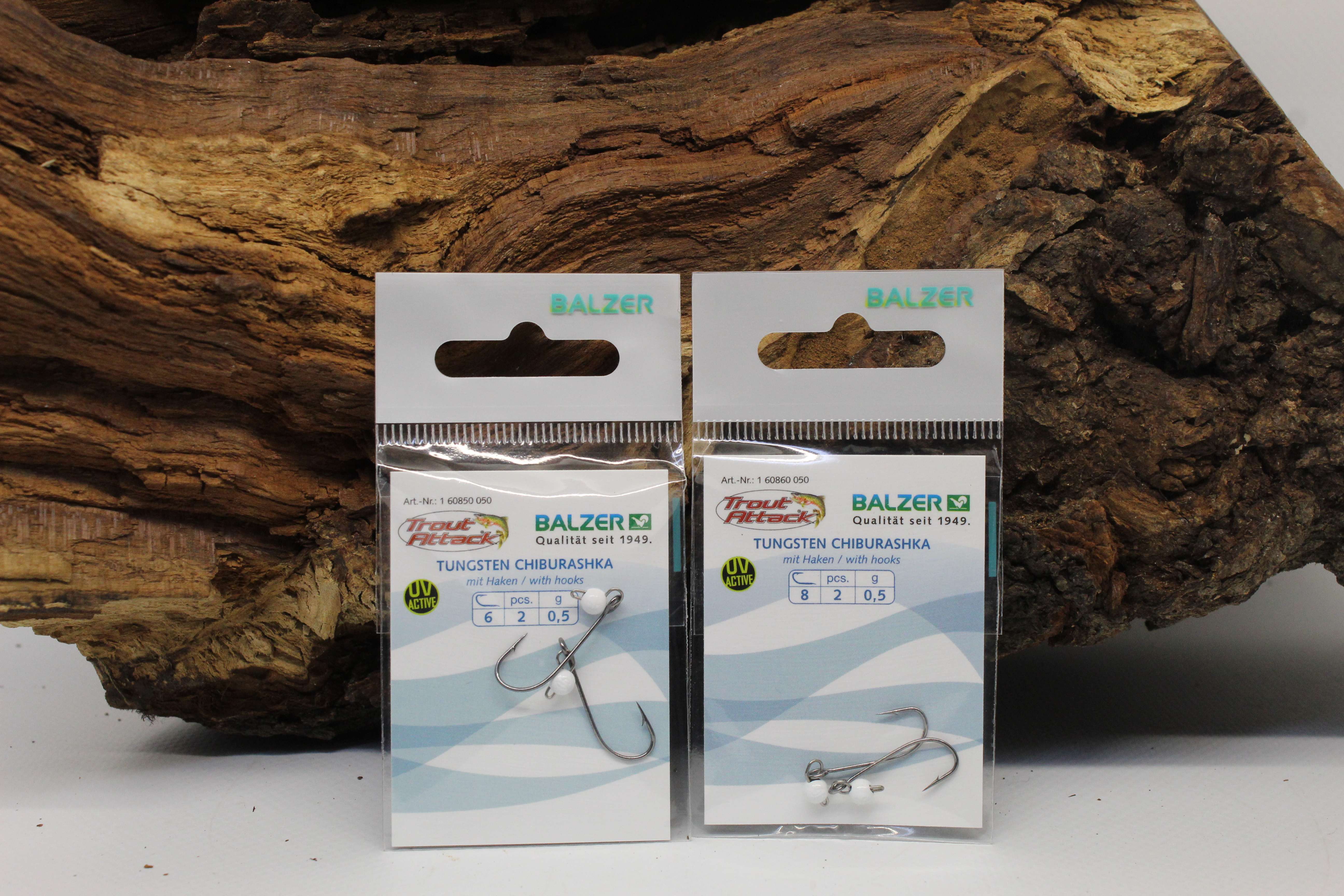 Balzer Trout Collector Tungsten Cheburashka Haken Gr. 6 8 / 0,5g Weiß