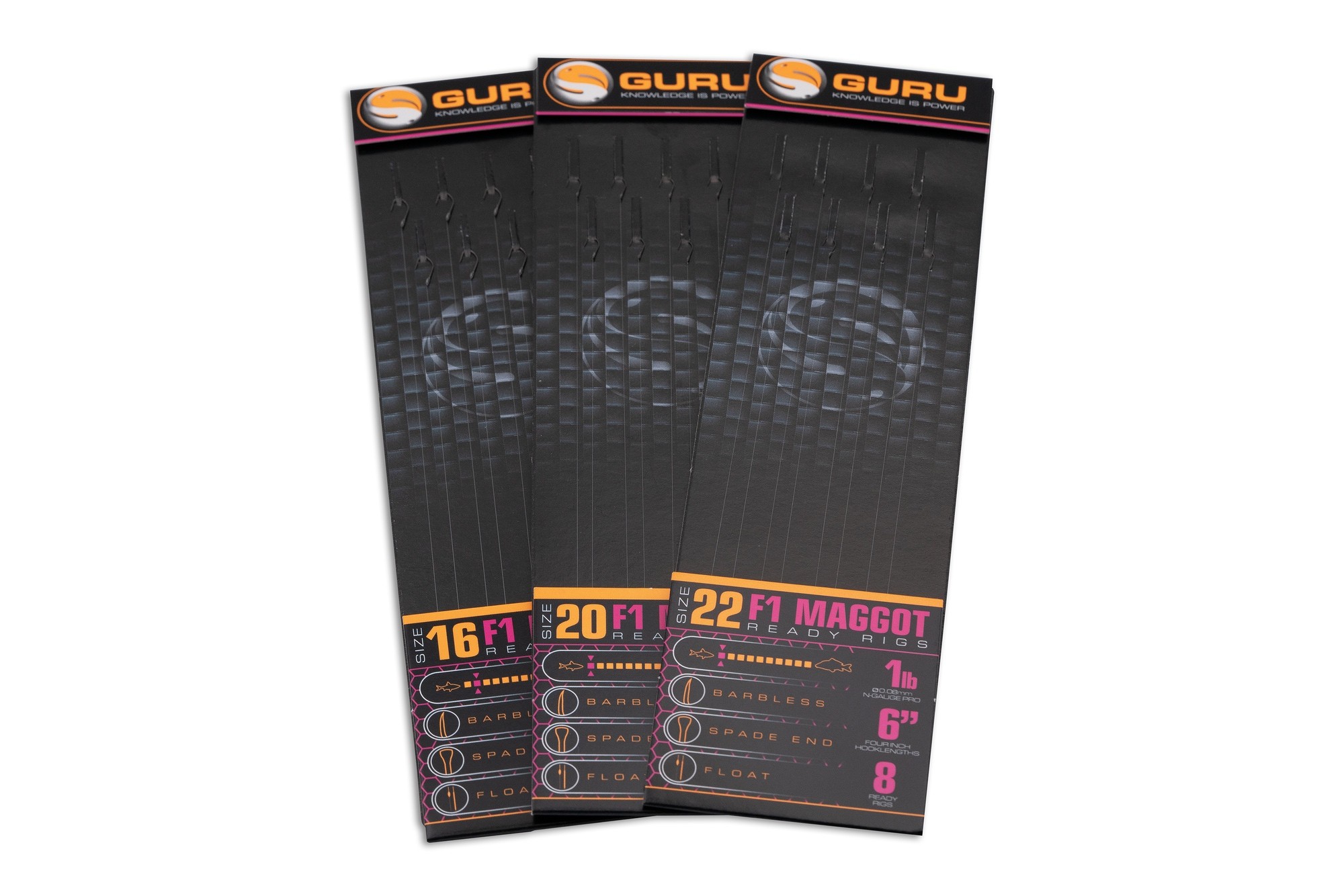 Guru Tackle - F1 Maggot ready Hook Rig Size 14 - 22 N-Gauge Pro 8Stück