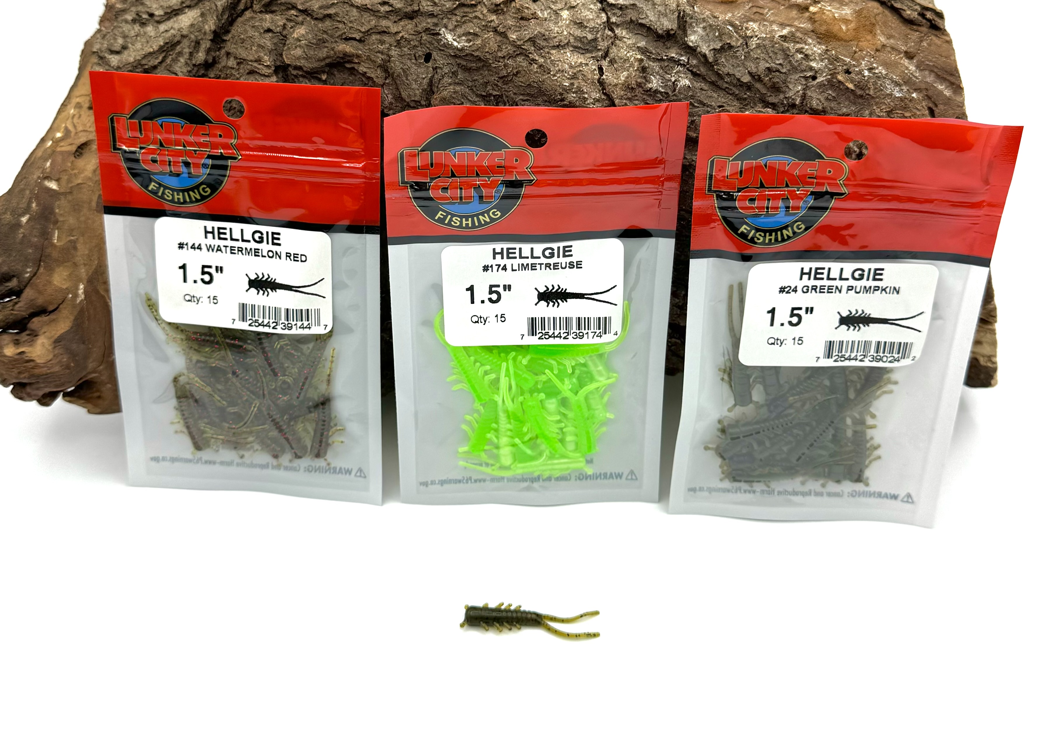 Lunker City 1,5" Hellgies 4cm 15 Stück 4 Farben SALE