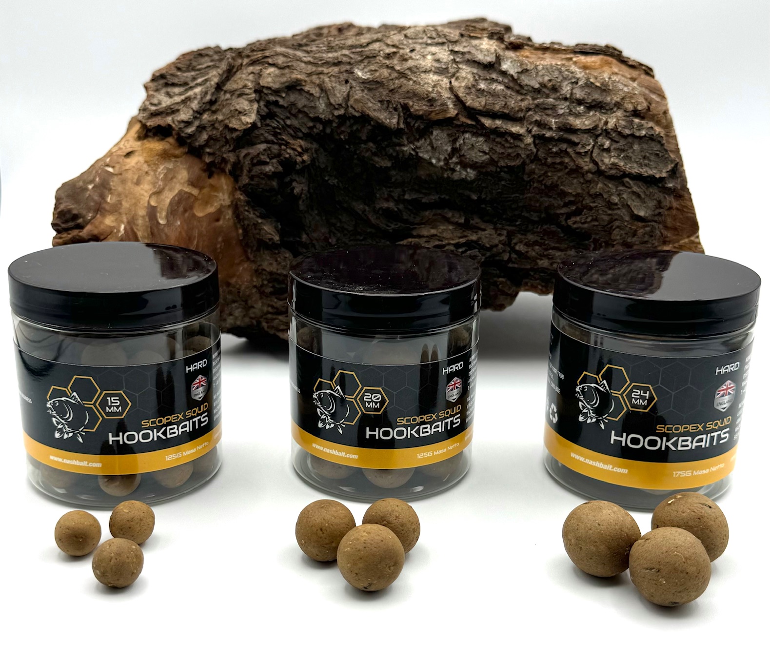 Nash Hookbaits Scopex Squid Hard 15mm 20mm 24mm 125g