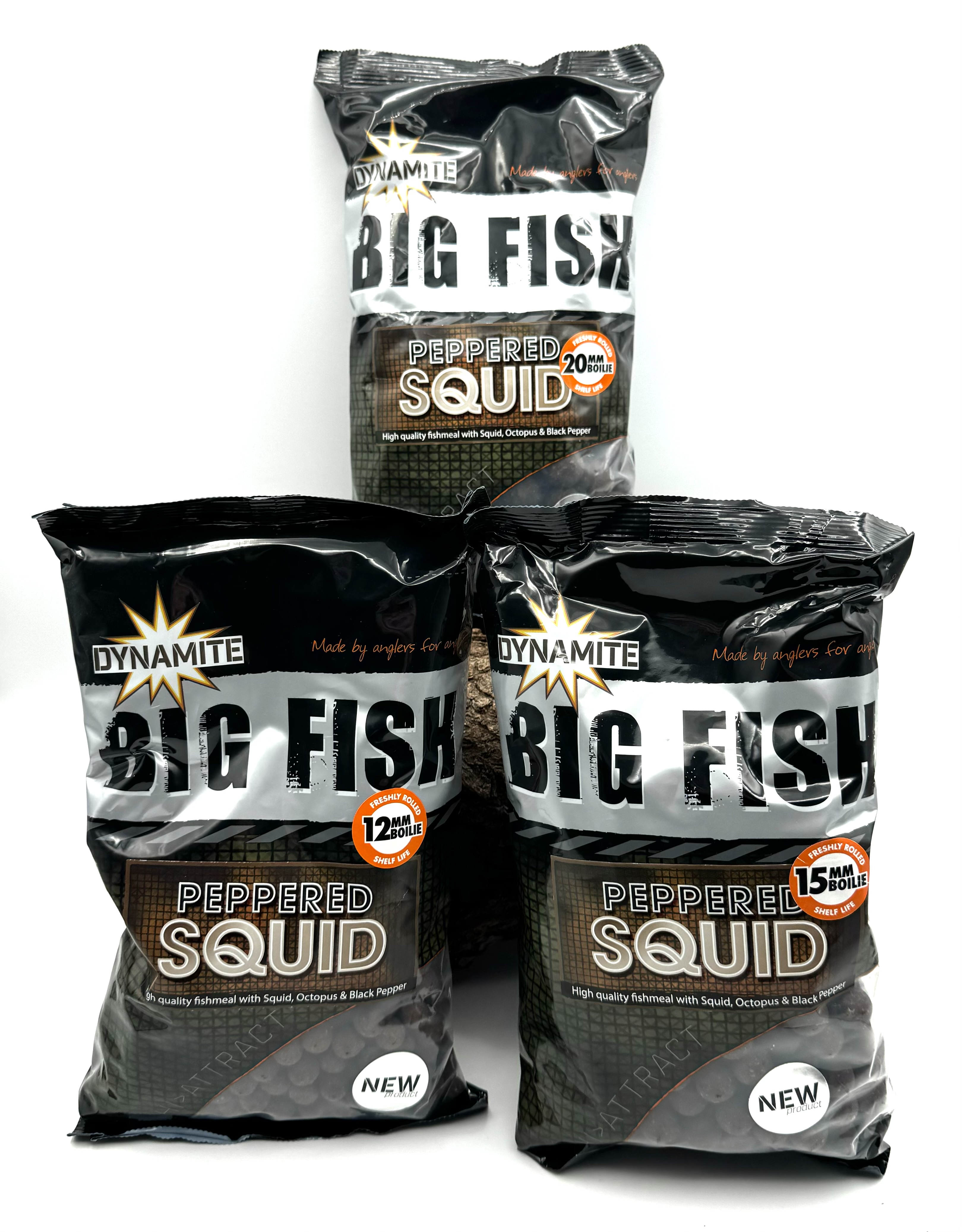 Dynamite Big Fish Baits Boilie Peppered Squid 1kg in 12mm 15mm 20mm 26mm