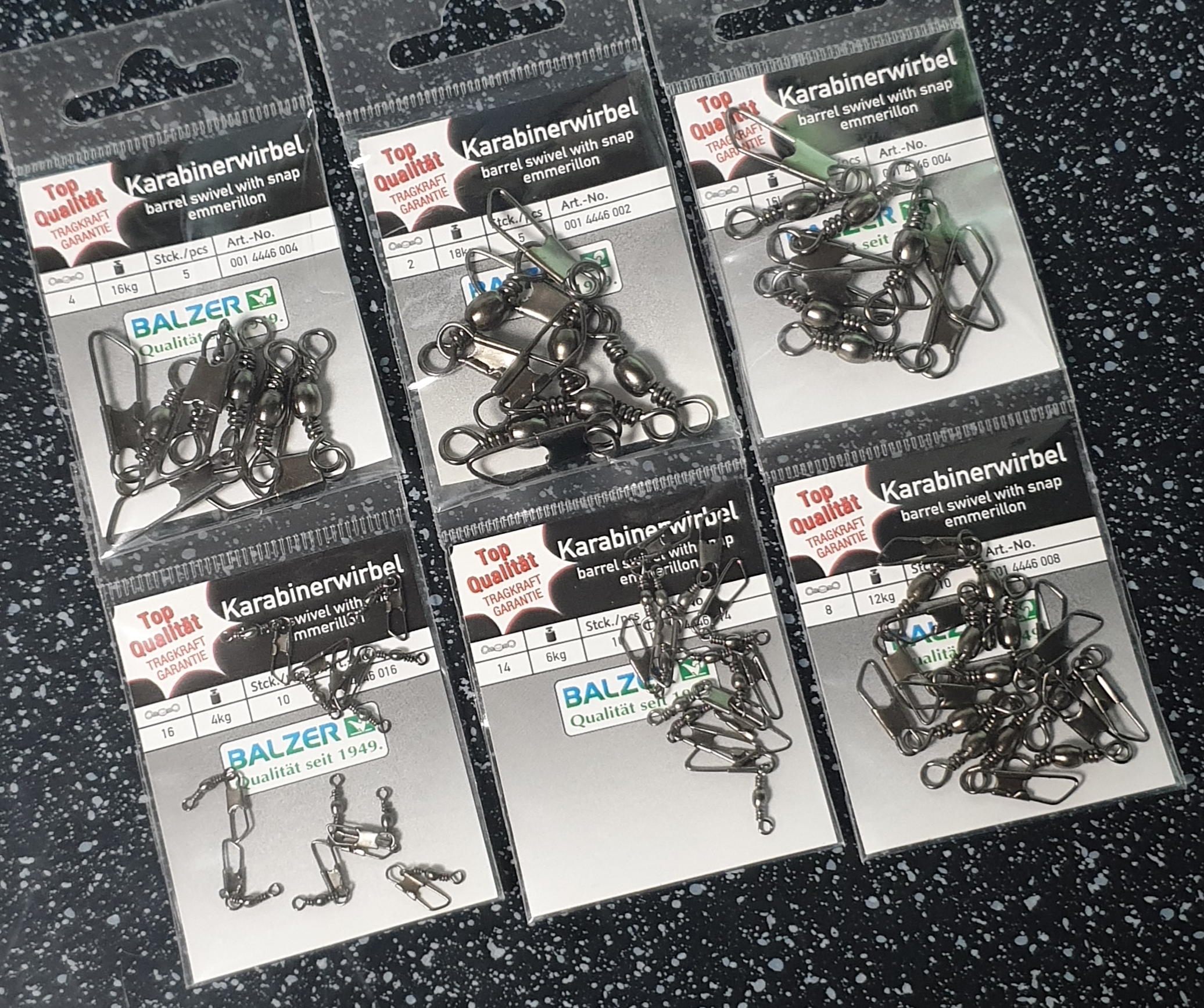 Balzer Karabinerwirbel brüniert Gr. 2  4  6  8  14  16