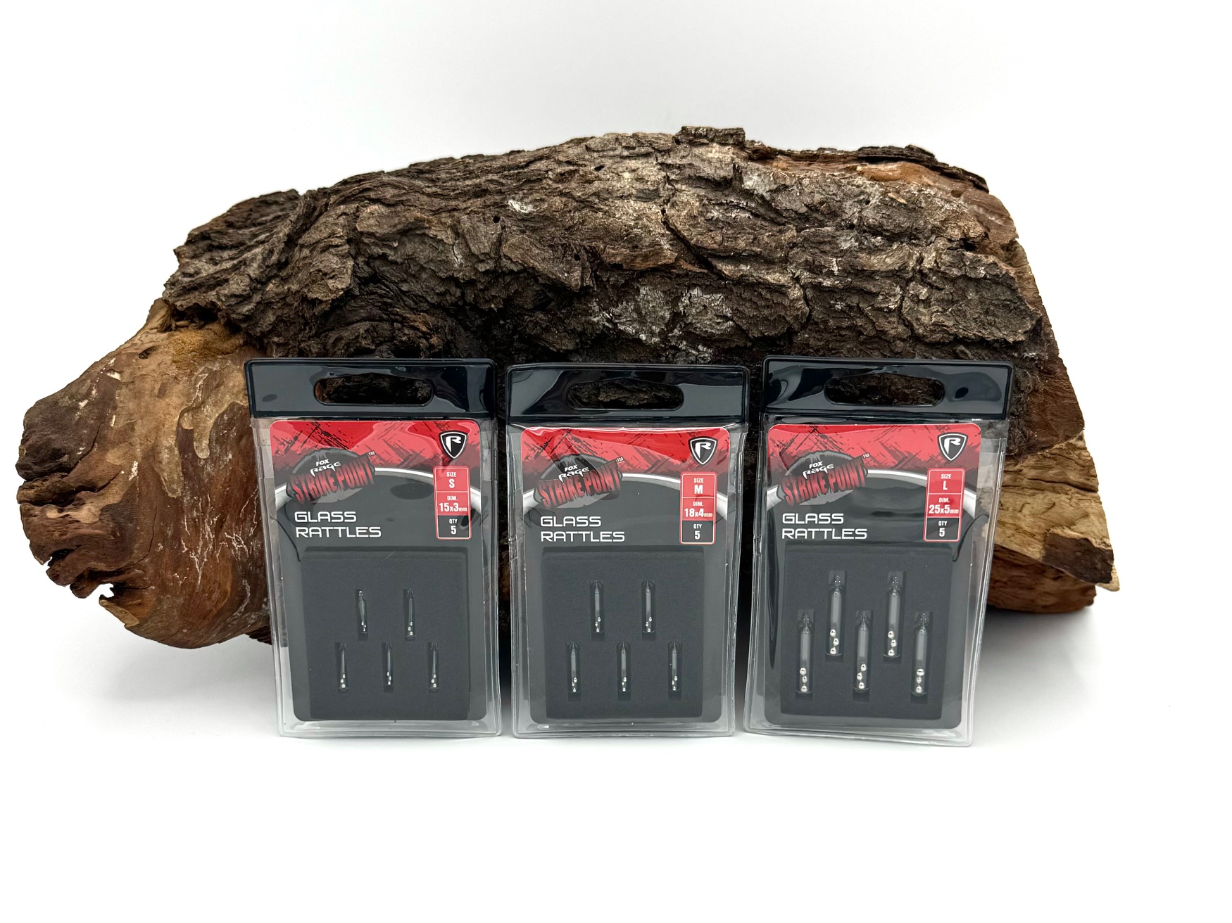 Fox Rage Strike Point Glass Rattle S M L 5 Stück Glasrassel