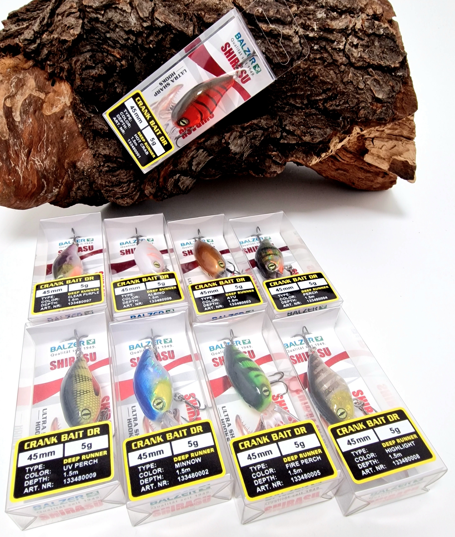 Balzer Shirasu Crankbait DR 4,5cm 5g Floating 9 Farben Albino Perch Crab Ayu