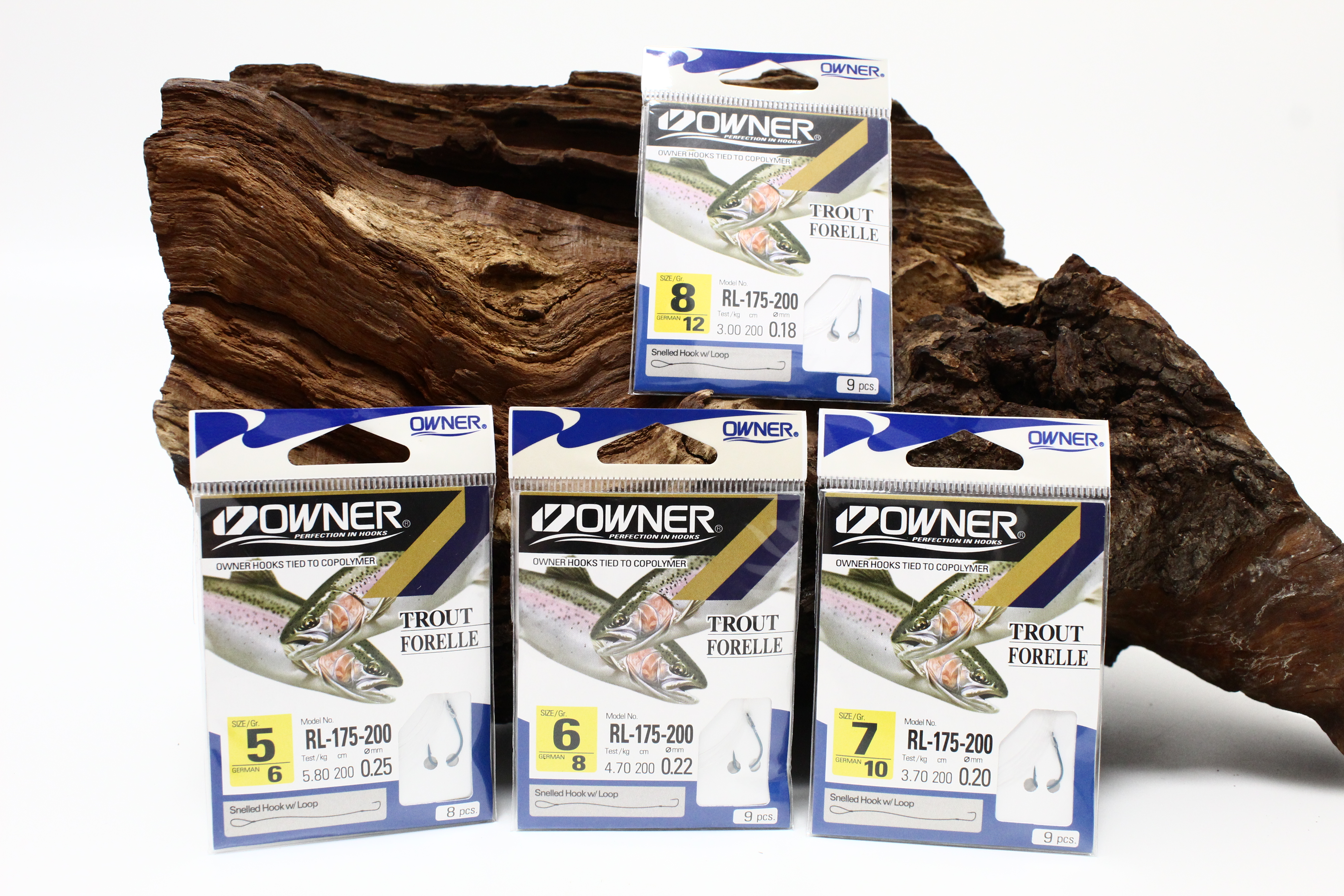 Owner RL-175-200 Forellenhaken blau 200cm Gr. 4 6 8 10 12