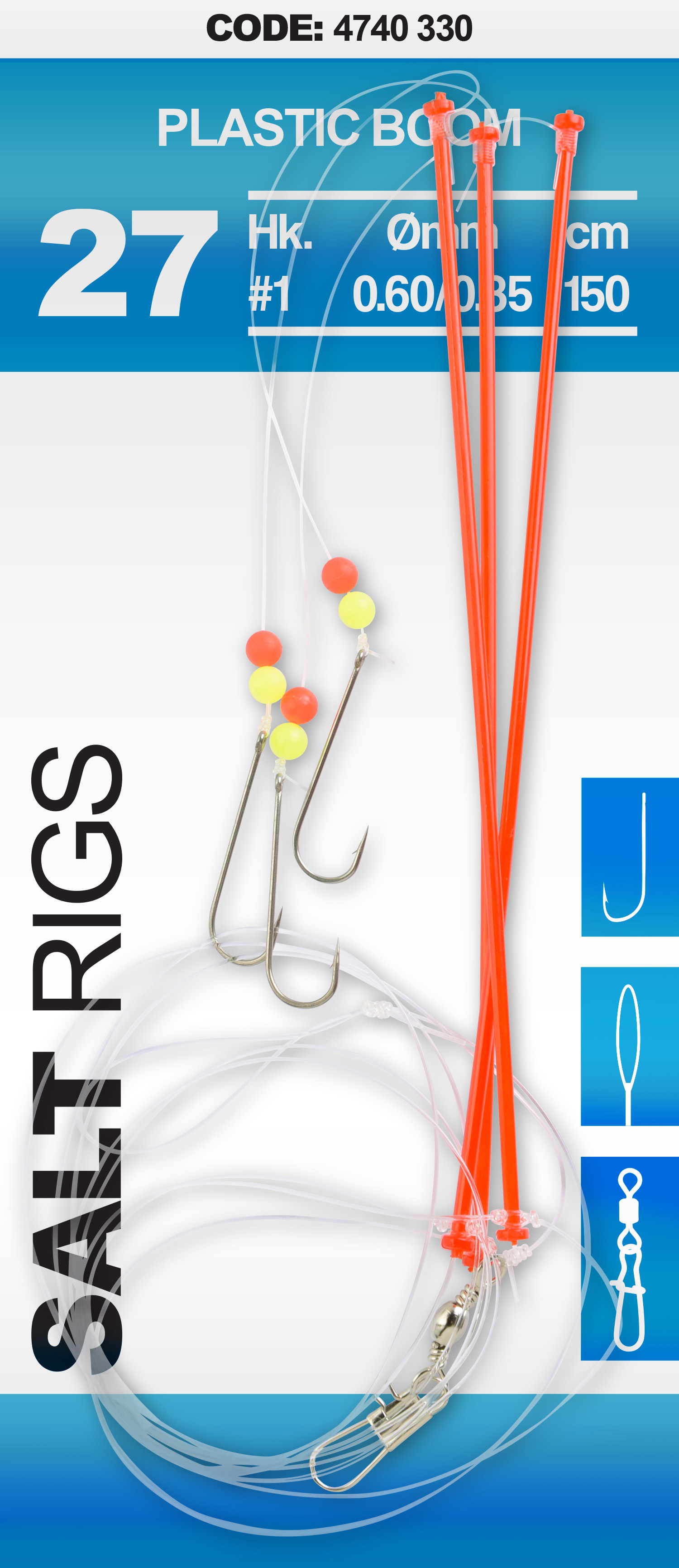 Spro Salt Rig 27 Brandungsvorfächer Plastic Boom Gr. 1/0 1 2 4 6 150cm