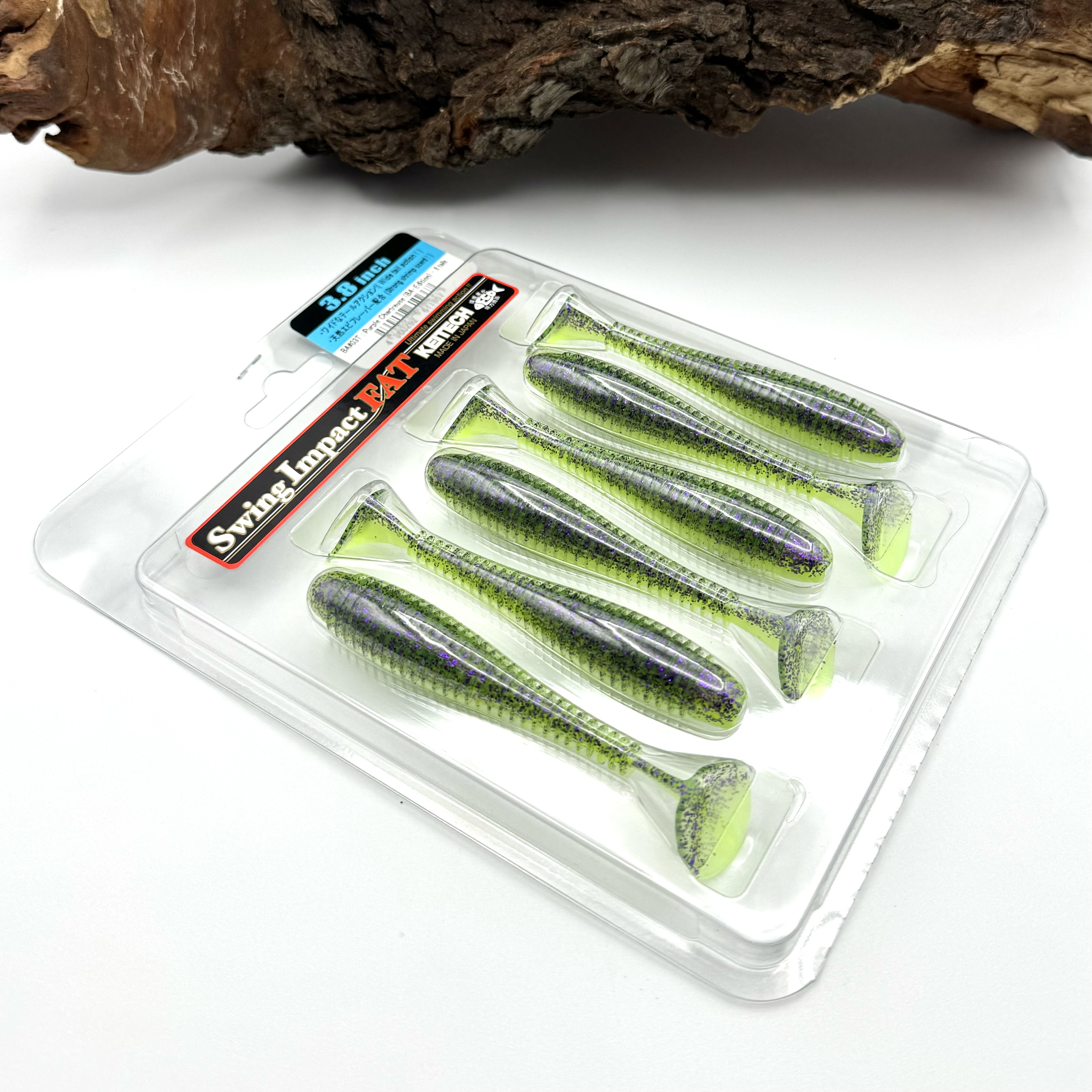 Keitech 3,8" Fat Swing Impact Purple Chatreuse 9,5cm BA-Edition UV-Aktiv