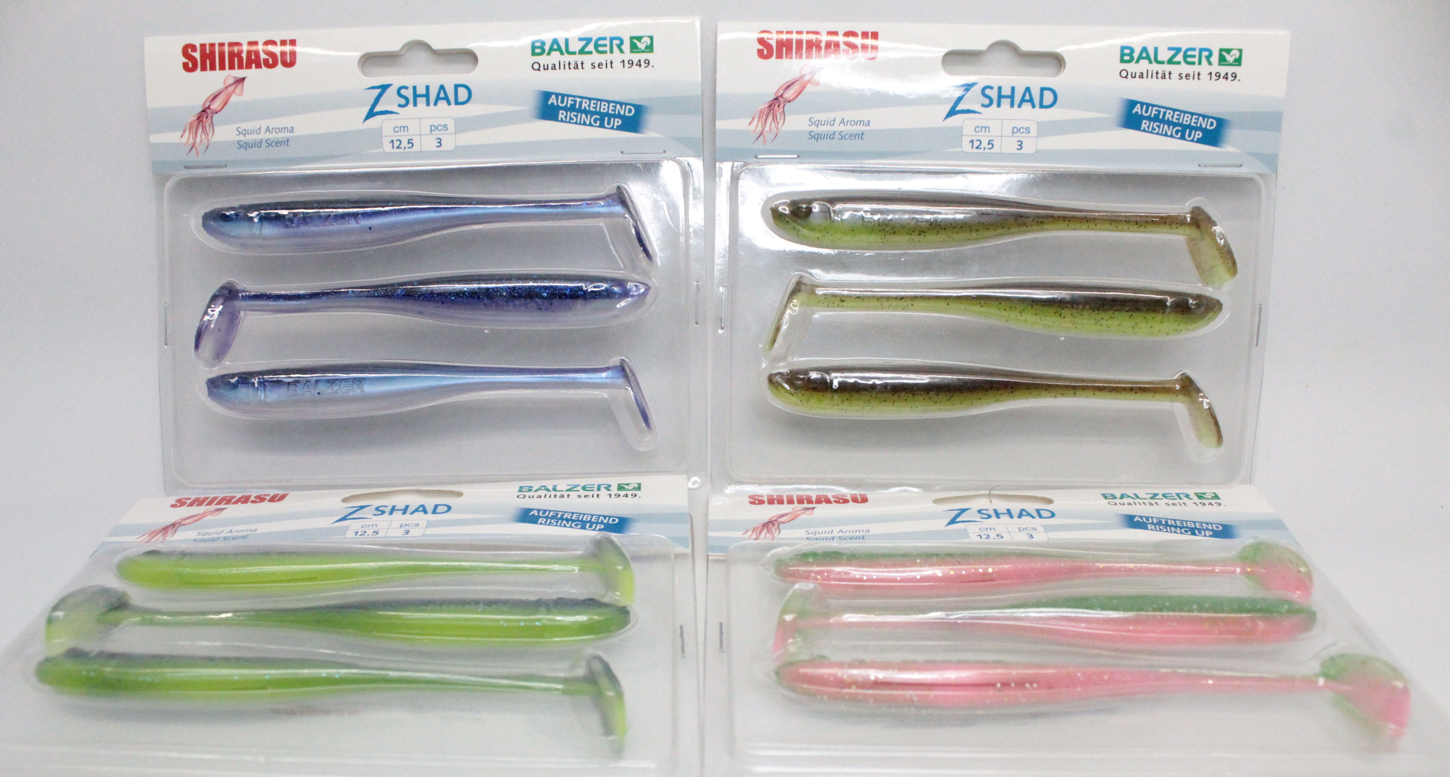 Balzer Shirasu Z Shad  11 Farben 3 Längen 6,5cm 9,5cm 12,5cm a 3 Stück Albino
