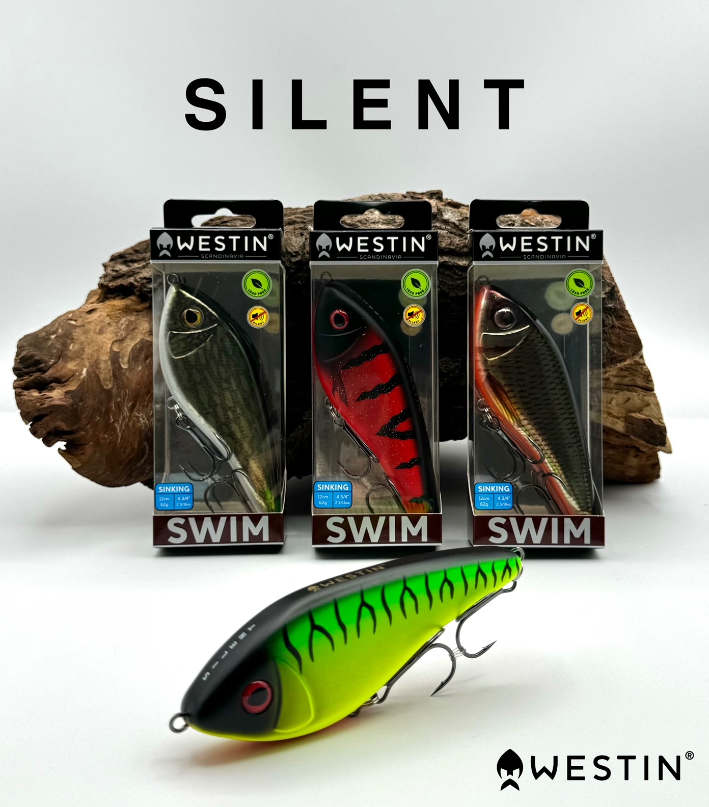 Westin Swim Glidebait Silent 12cm 62g Sinking LIMITED EDITION Jerkbait 4 Farben