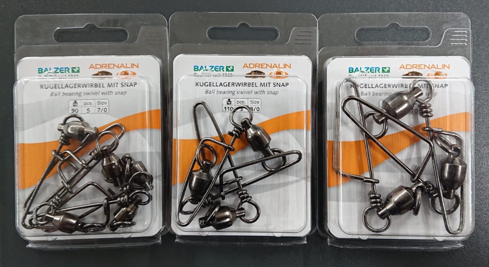 Balzer Adrenalin Cat Kugellagerwirbel mit Snap Gr. 6/0 7/0 8/0 9/0