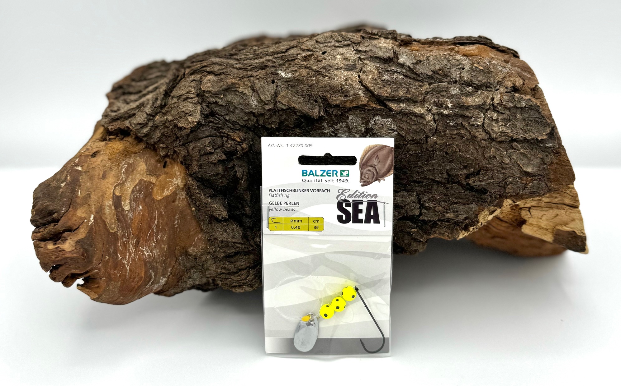 Balzer Edition Sea Plattfisch Blinker Vorfach Gelbe Perlen Gr.1 35cm 0,40mm