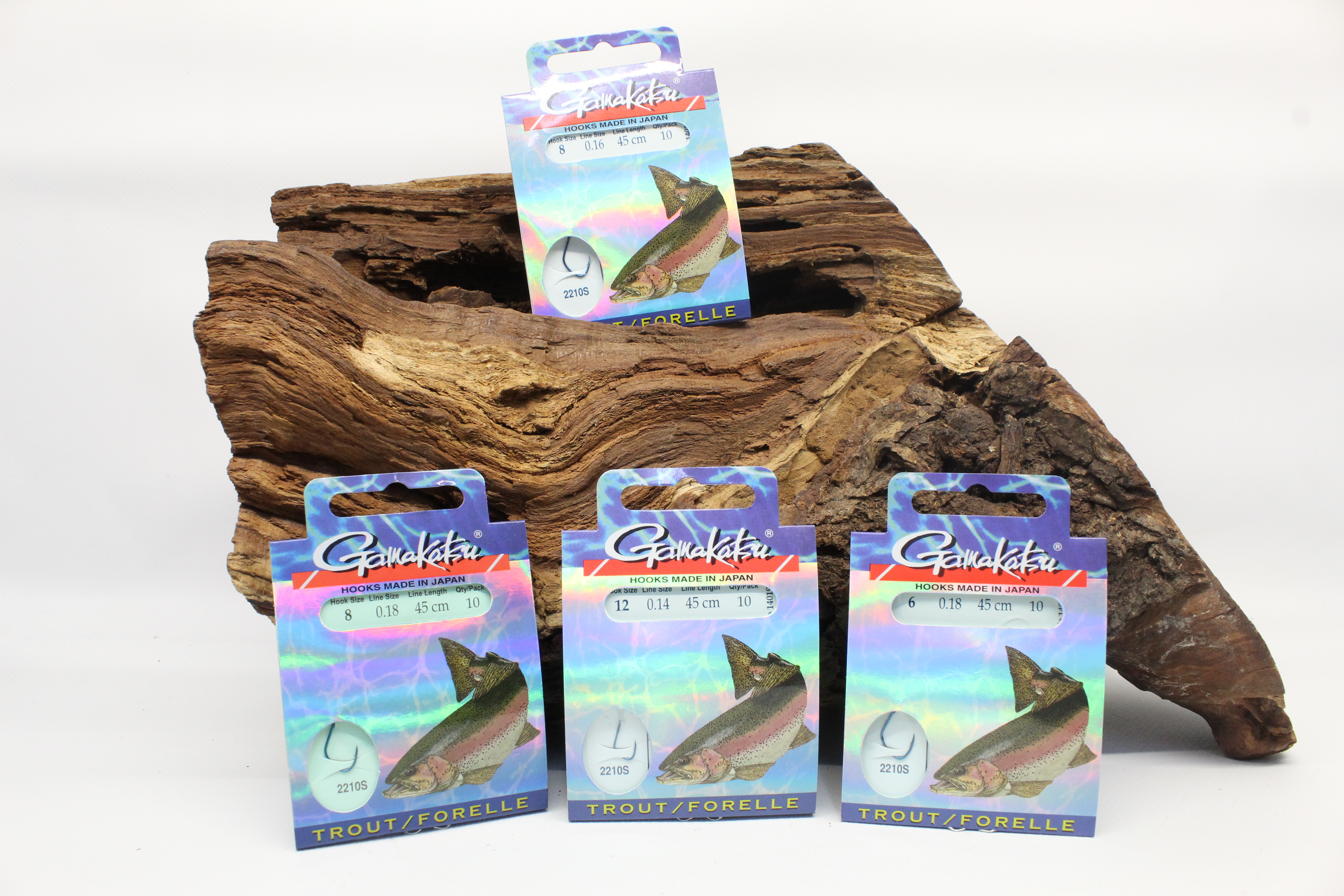 Gamakatsu 2210S Trout Forellenhaken Blau Gr. 6 8 10 12 Länge 45cm