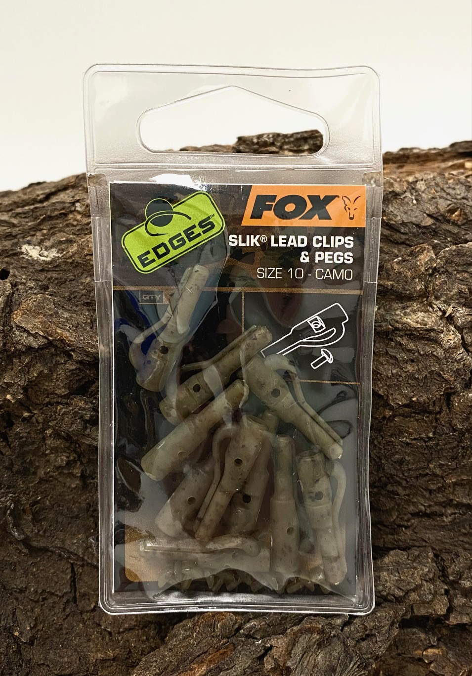Fox Edges Camo Slik Lead Clips & Pegs Size Größe 10