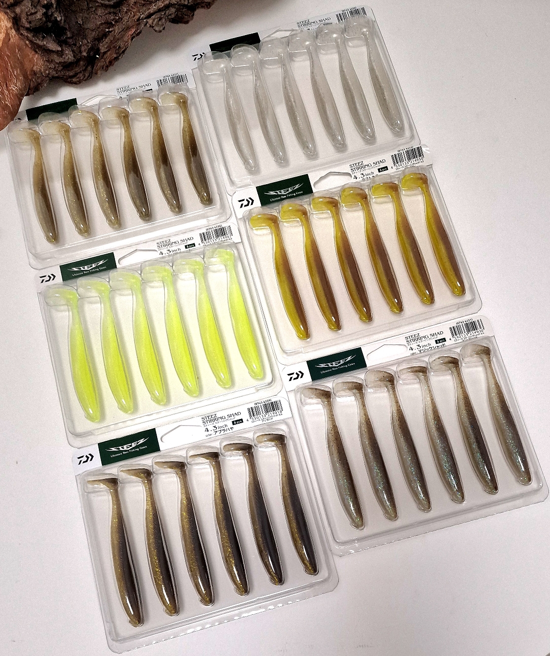 Daiwa Steez Stirring Shad 4.3inch 110mm 11cm 11,5g 6 Stück 6 Farben