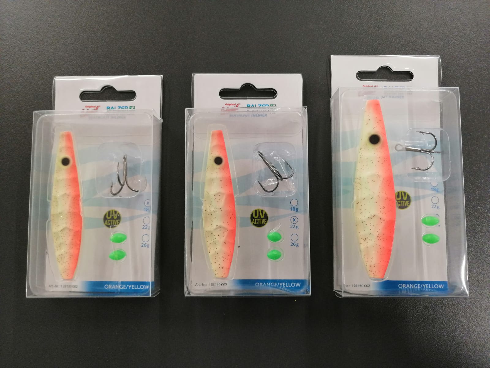Balzer Colonel Z Seatrout Inliner 18g 22g 26g orange gelb glitter bleifrei ABVERKAUF
