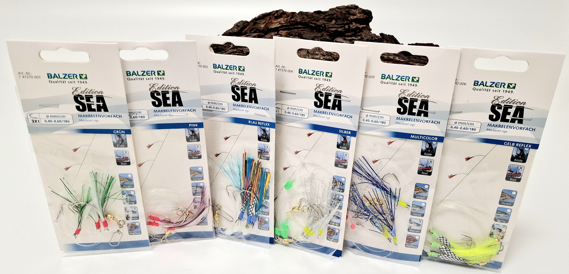 Balzer Makrelensystem 6 Farben 3 Haken 1,80m
