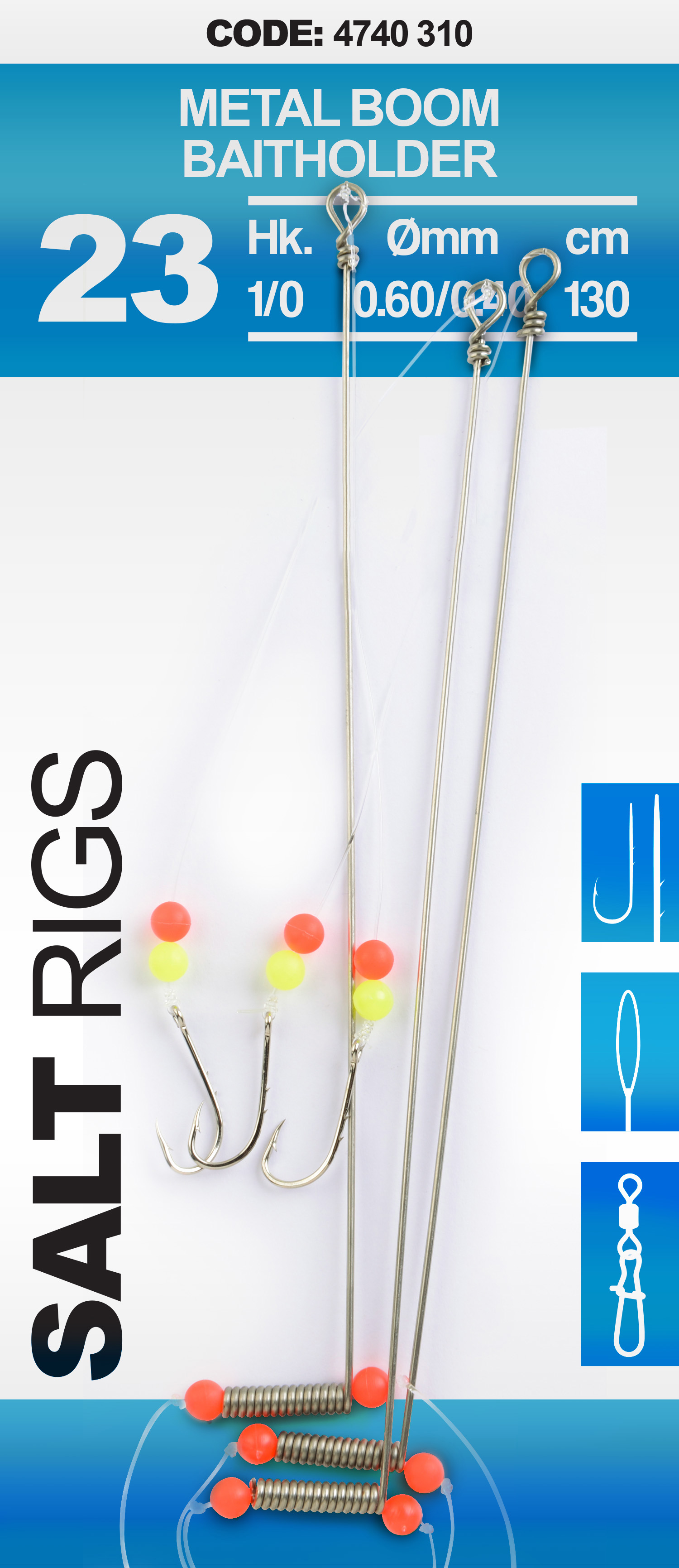 Spro Salt Rig 23 Brandungsvorfächer Metal Boom Gr. 1/0 1 2 4 6 130cm