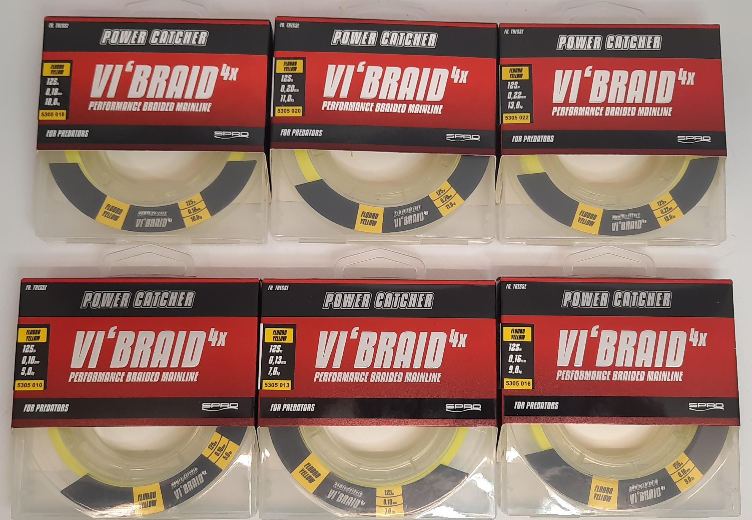 Spro Powercatcher VI´Braid geflochtene Yellow 0,10mm - 0,22mm 125m ABVERKAUF