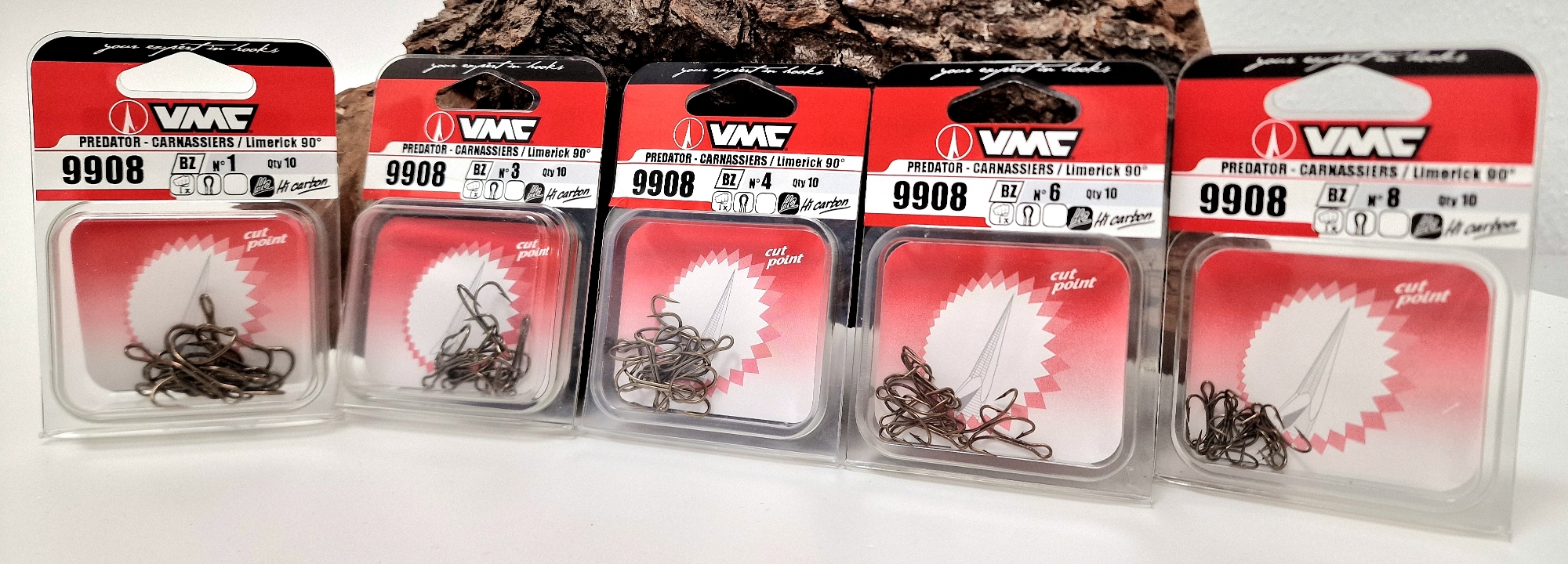 VMC 9908 Zwillingshaken Limerick 90° Gr. 1 3 4 6 8 10 Stück für Spinmad Jigspinner Spintail