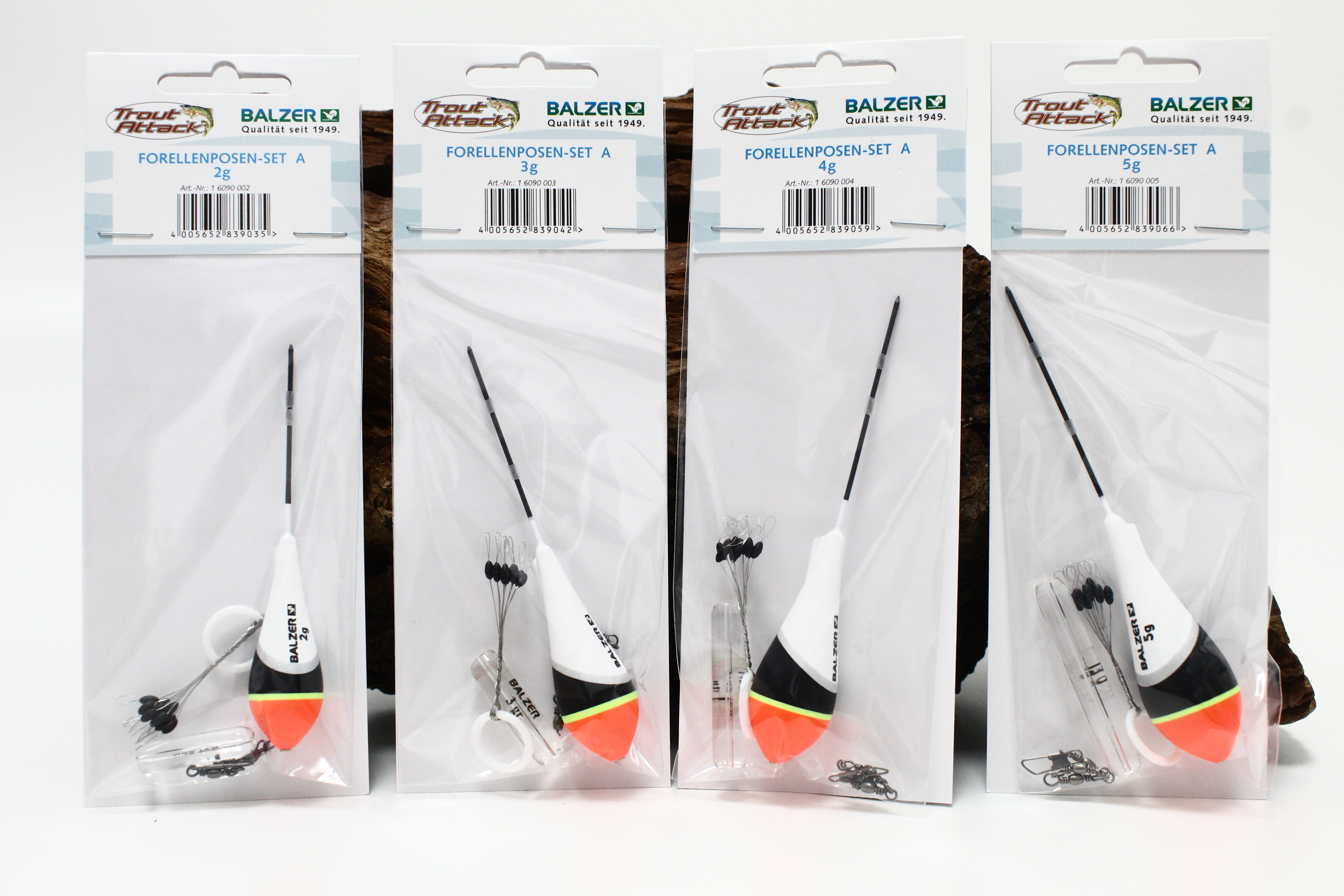 Balzer Trout Attack Forellenpose Set A mit Glasgewicht und Schnurstopper 2g 3g 4g 5g