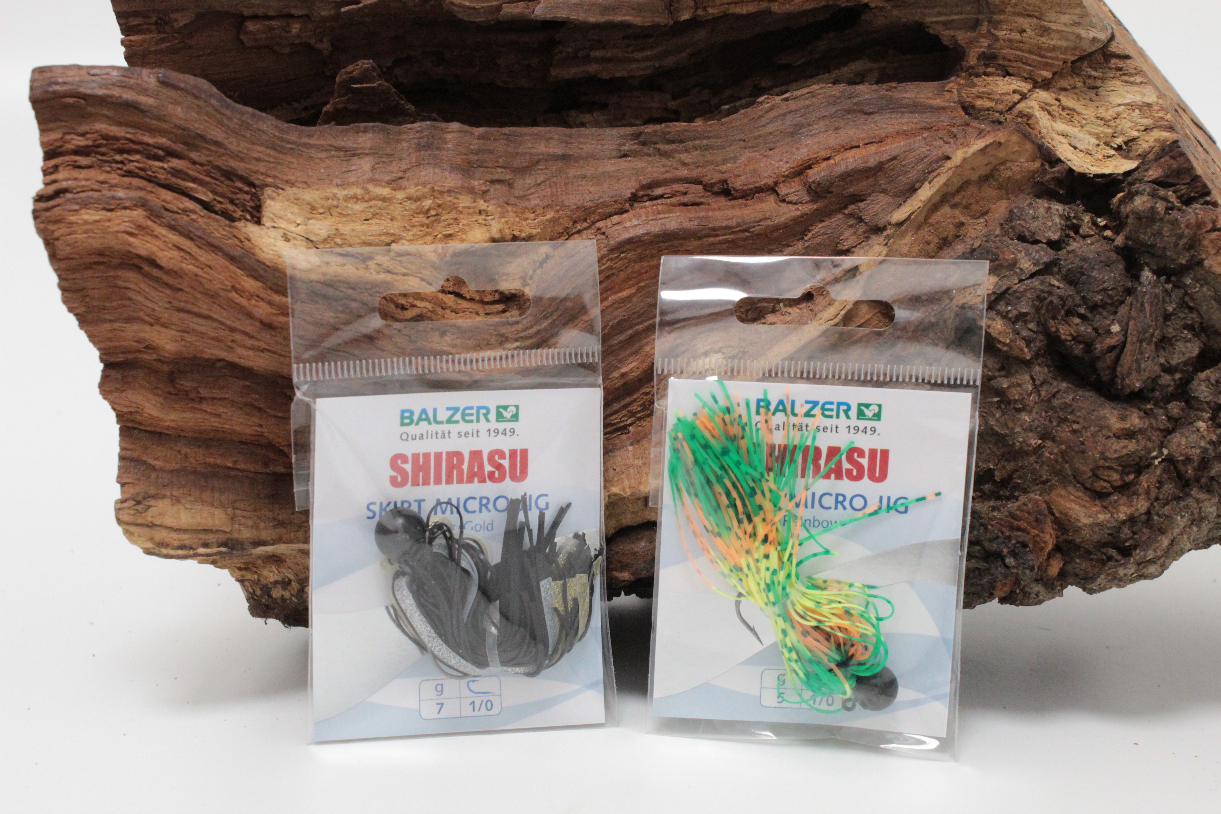 Balzer Shirasu Mirco Skirt Jig Schwarz-Gold Rainbow 5g 7g 10g Hakengröße 1/0