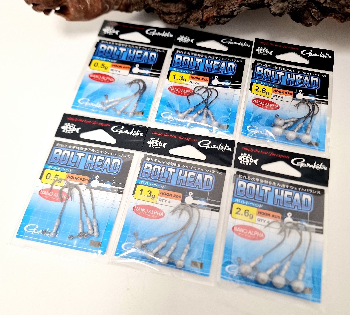 Gamakatsu Bolt Jighead 1/0 2/0 0,5g 1,3g 2,6g NS Black