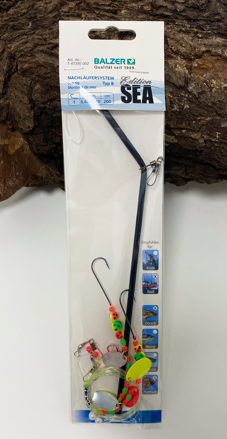 Balzer Edition Sea Nachläufersystem Typ B 2m 0,40/0,60mm Haken Gr.1
