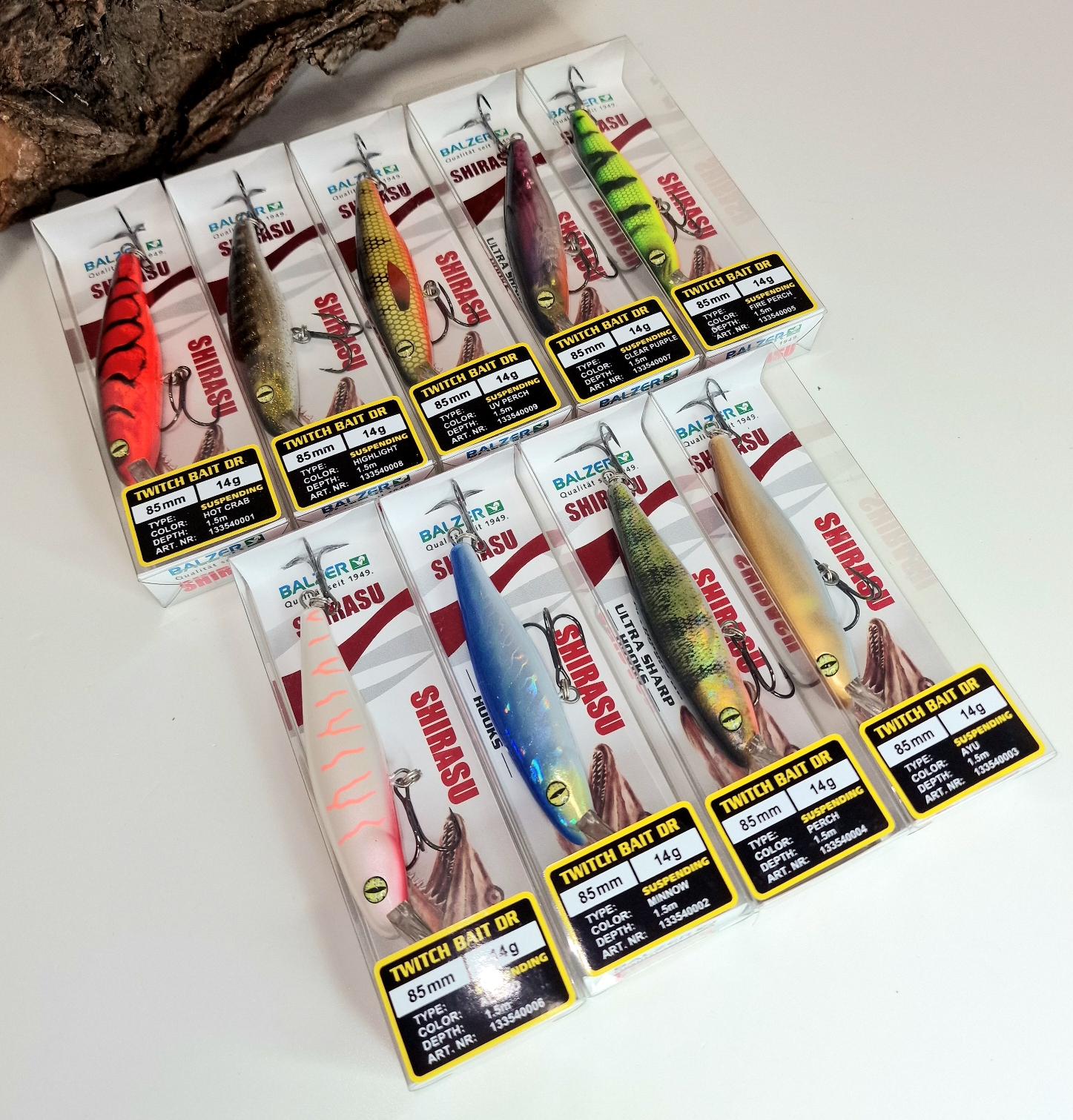 Balzer Shirasu Twitchbait DR 8,5cm 14g Suspending 9 Farben Albino Perch Crab Ayu usw.