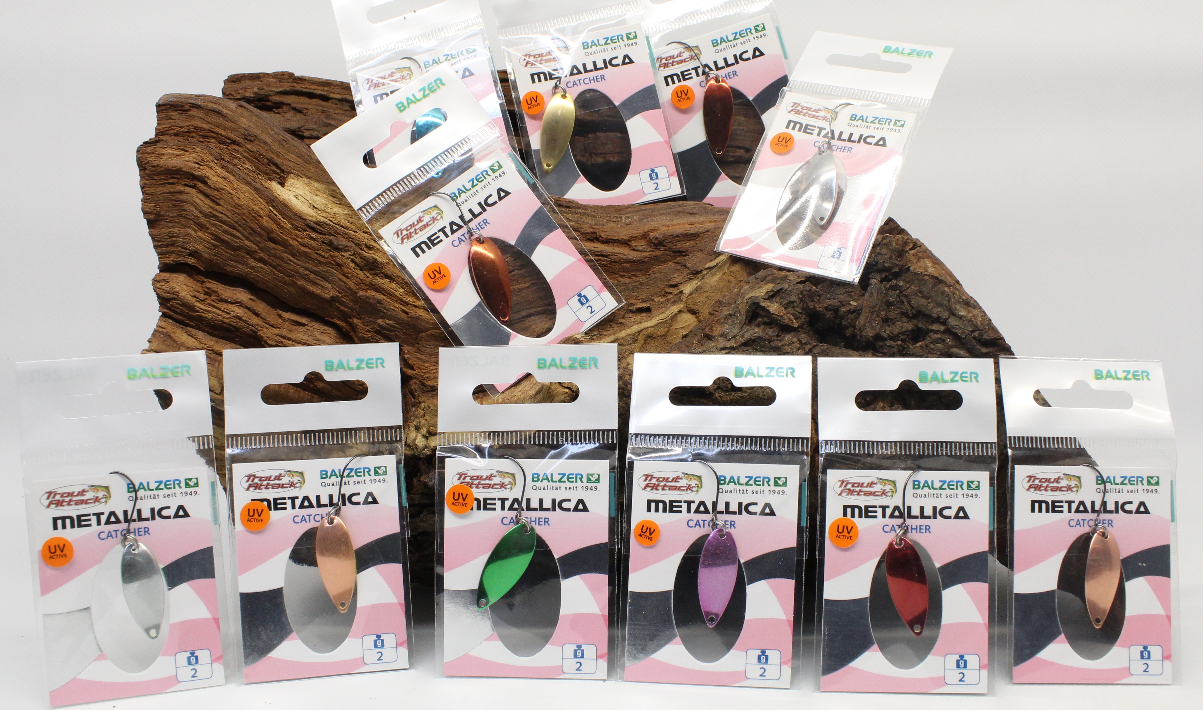 Balzer Trout Attack Pro Staff Series Metallica Catcher Spoon 2,5cm 2g 12 Farben