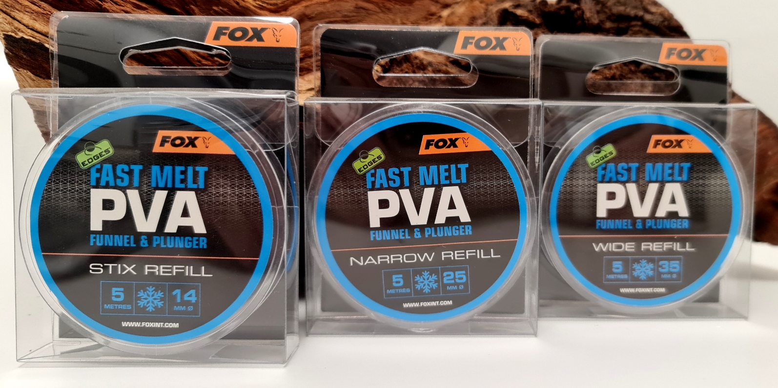 Fox Edges PVA Fast Melt Refill 5m14mm 25mm 35mm Winter flaches Wasser