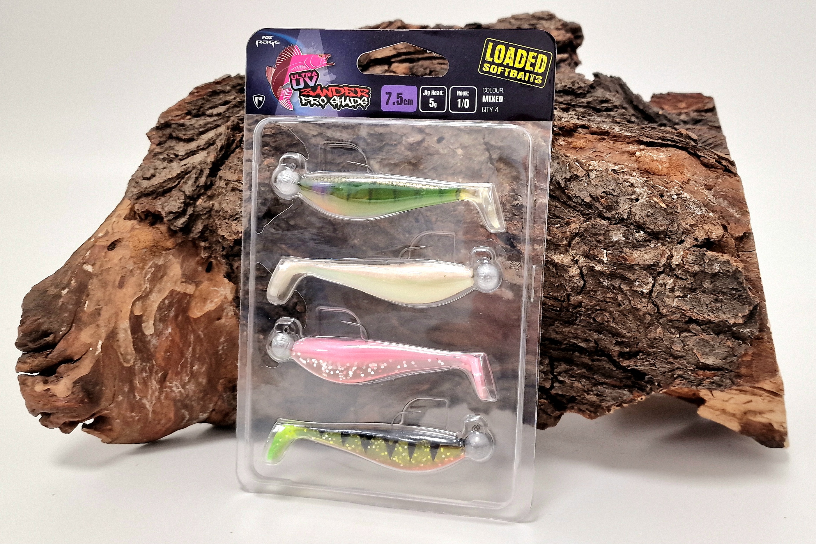 Fox Rage Ultra UV Zander Pro Shad Loaded Lure Pack 7,5cm 5g