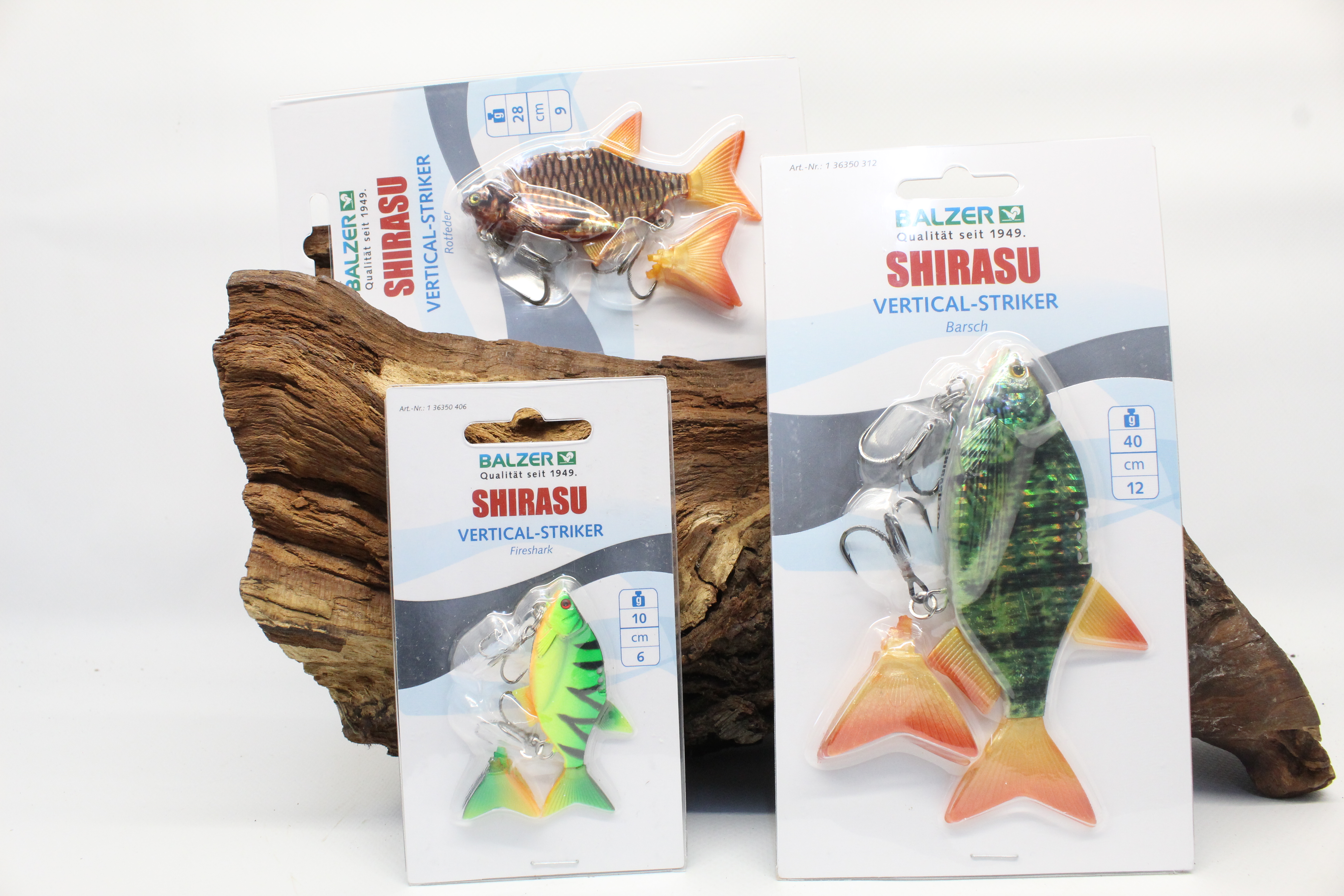 Balzer Shirasu Vertical Striker 6cm 9cm 12cm Rotauge Barsch Rotfeder Fireshark ABVERKAUF
