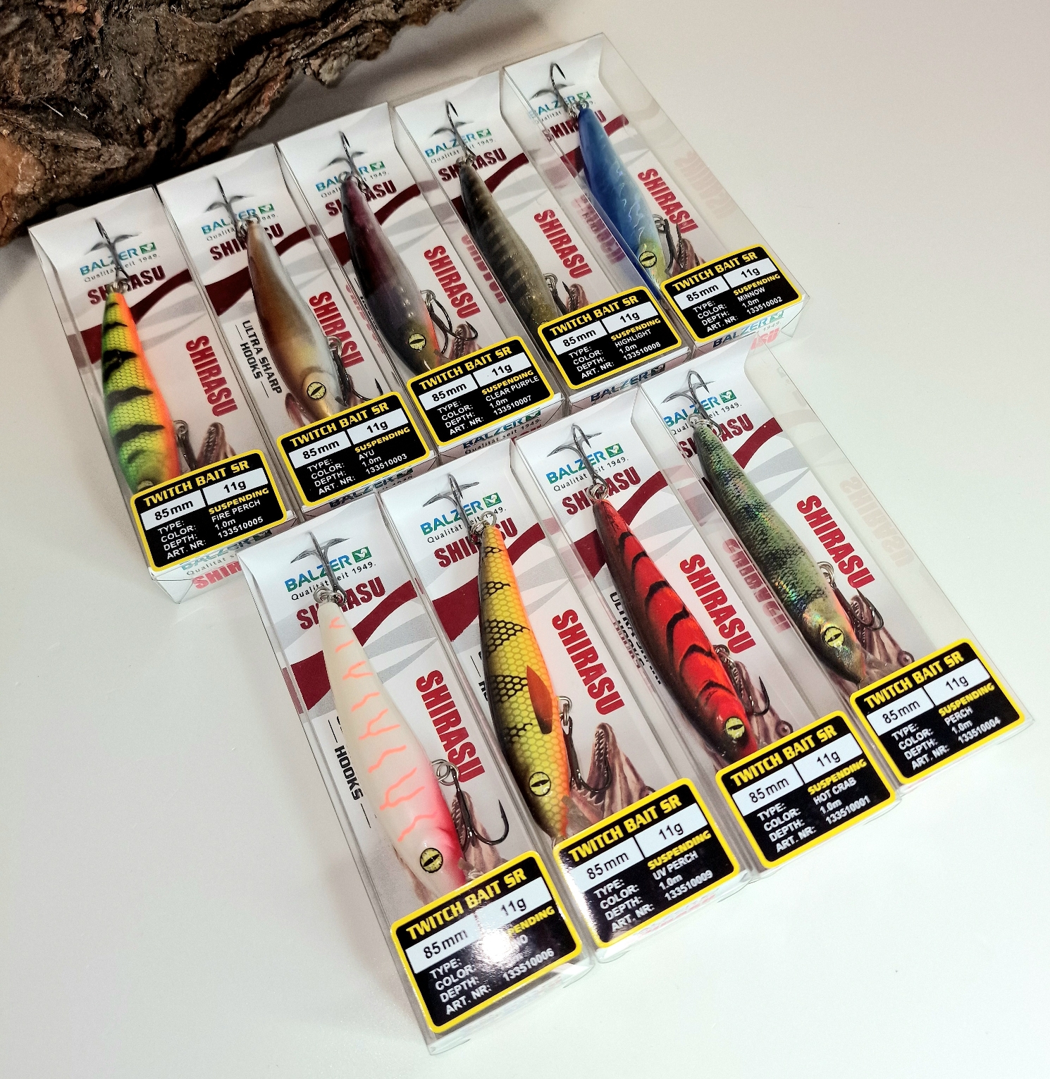 Balzer Shirasu Twitchbait SR 8,5cm 11g Suspending 9 Farben Albino Perch Crab Ayu usw.