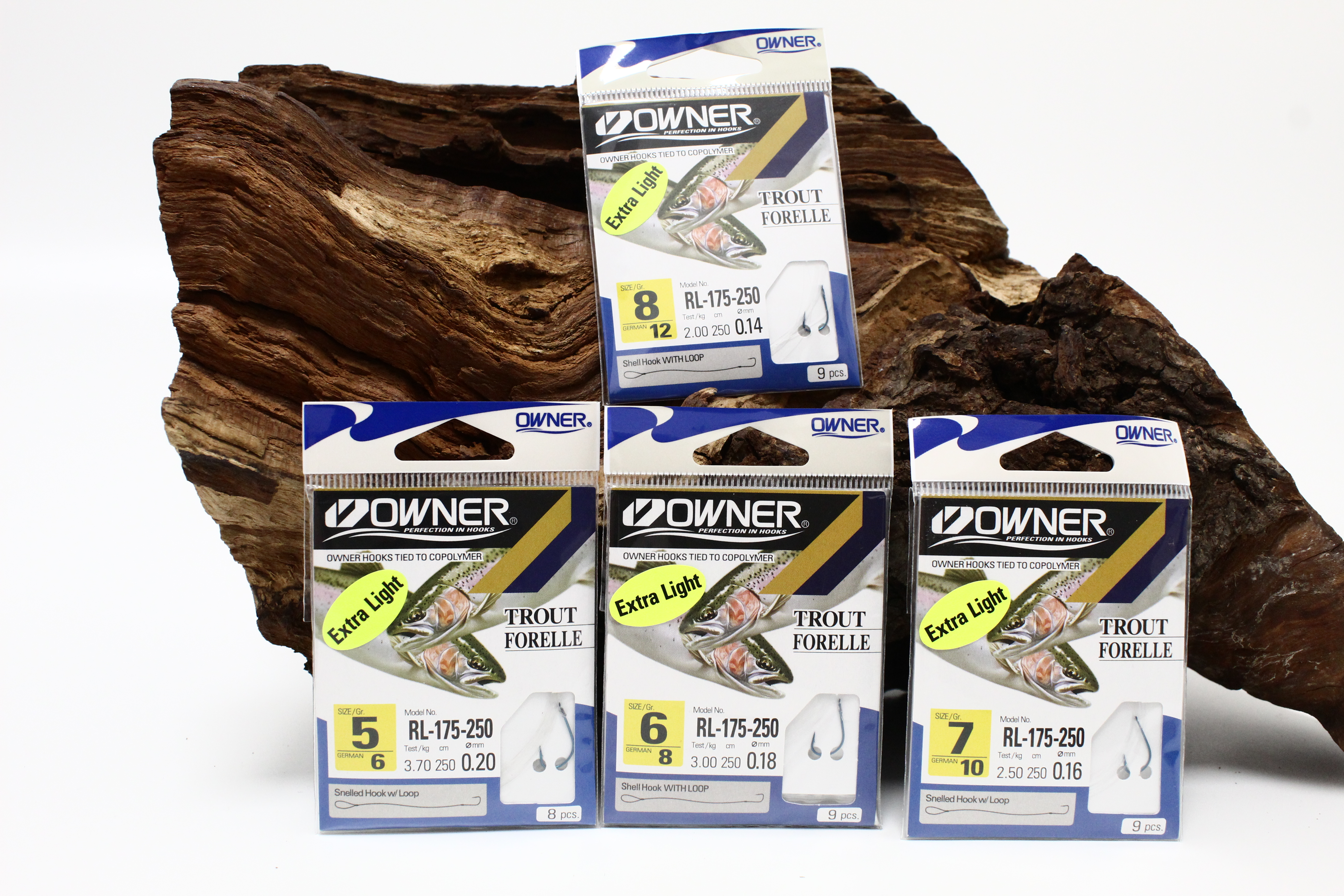 Owner RL-175-250 Forellenhaken light blau 250cm Gr. 4 6 8 10 12