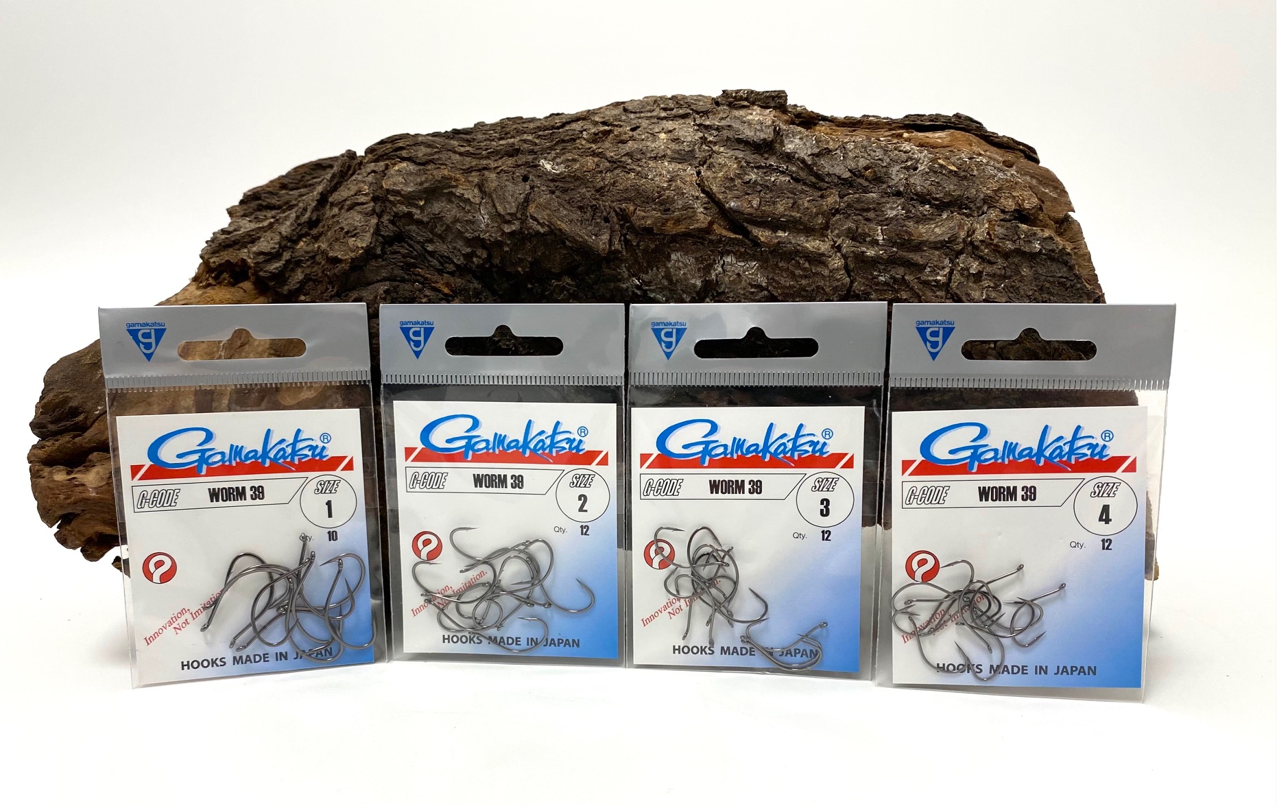 Gamakatsu Worm 39 Hook Black Gr. 1 2 3 4