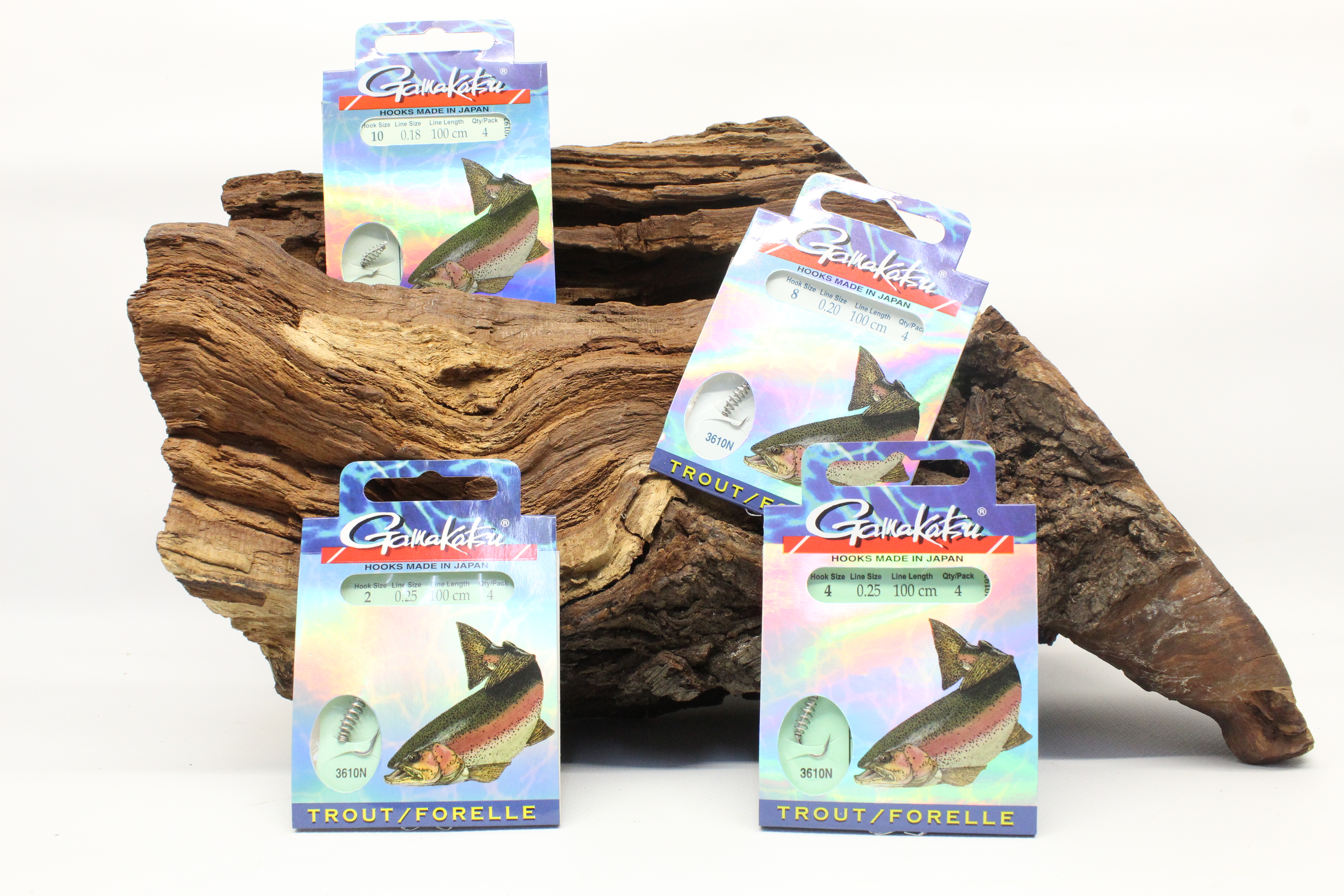 Gamakatsu SPL-3610N Trout Forellenhaken mit Spirale Silber Gr. 2 4 6 8 10 Länge 100cm