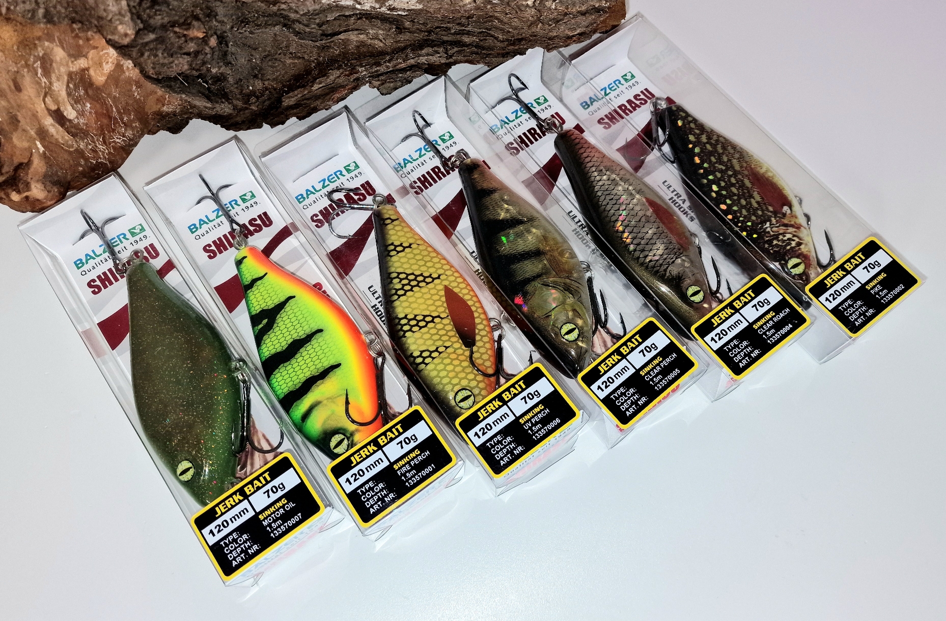 Balzer Shirasu Jerk Bait 12cm 70g langsam sinkend 7 Farben ABVERKAUF