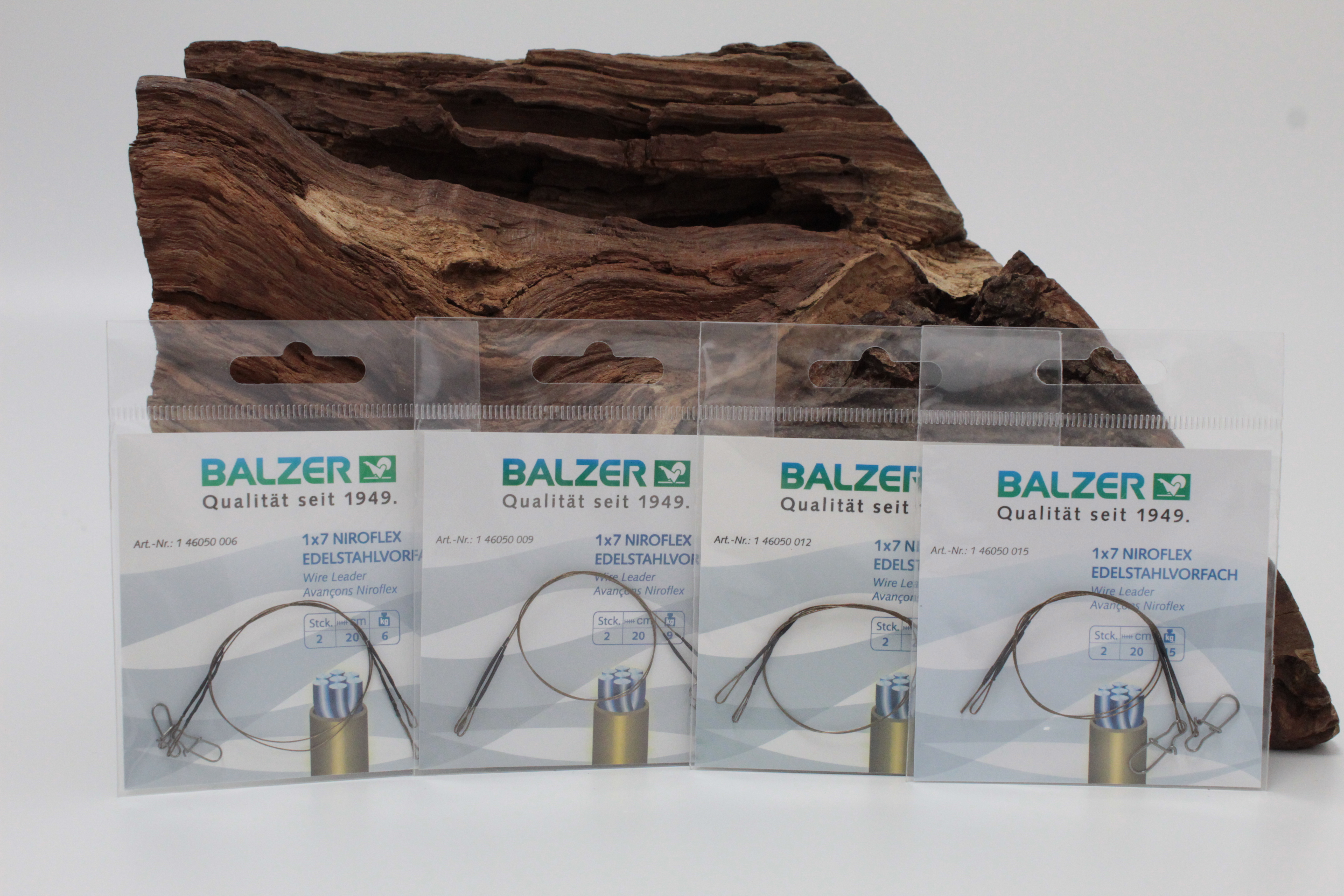 Balzer 1x7 Niroflex Vorfach Snap Schlaufe 20cm 6kg 9kg 12kg 15kg