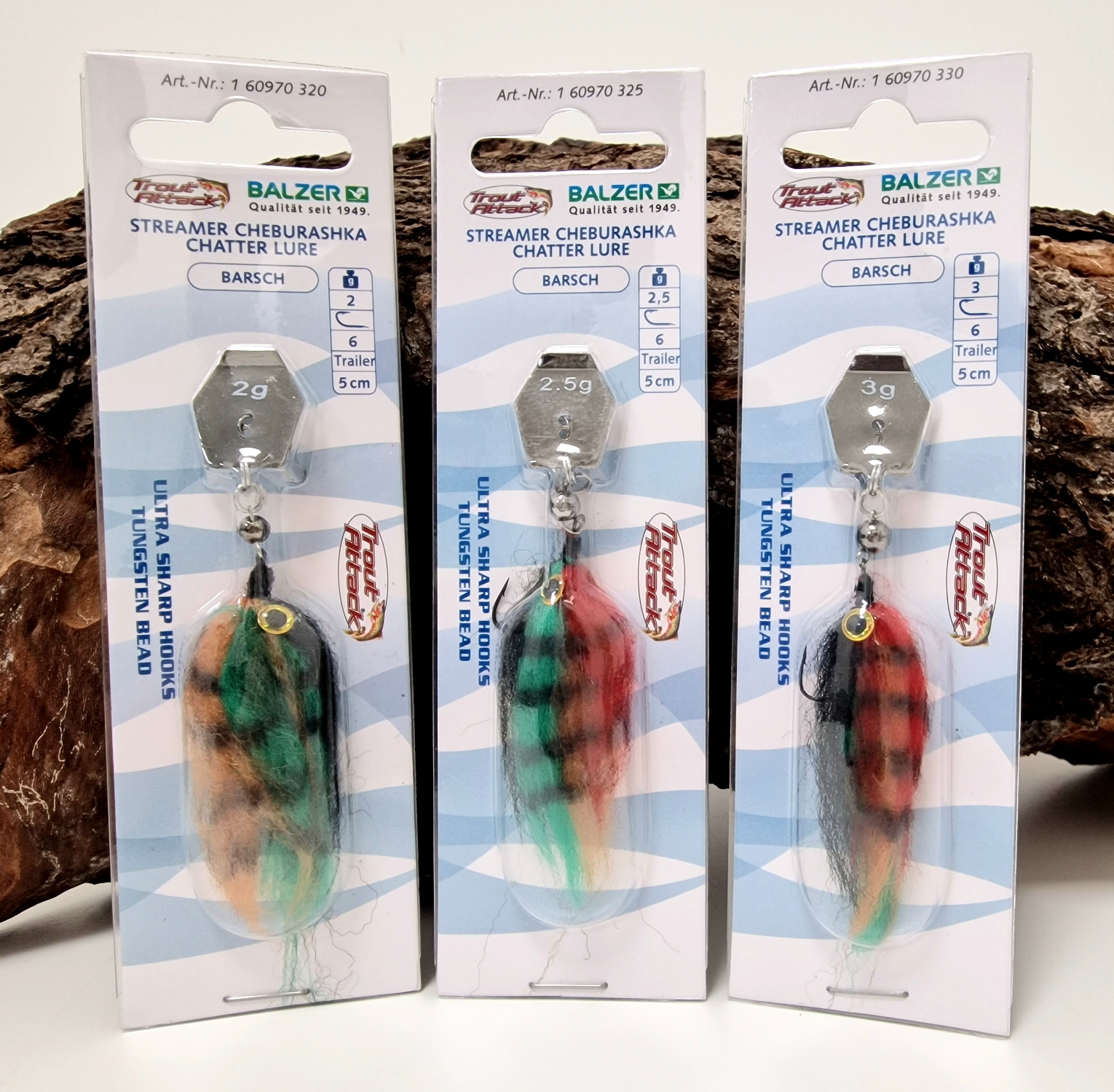 Balzer Tungsten Cheburashka Chatter Barsch Tiger 5cm 2g 2,5g 3g