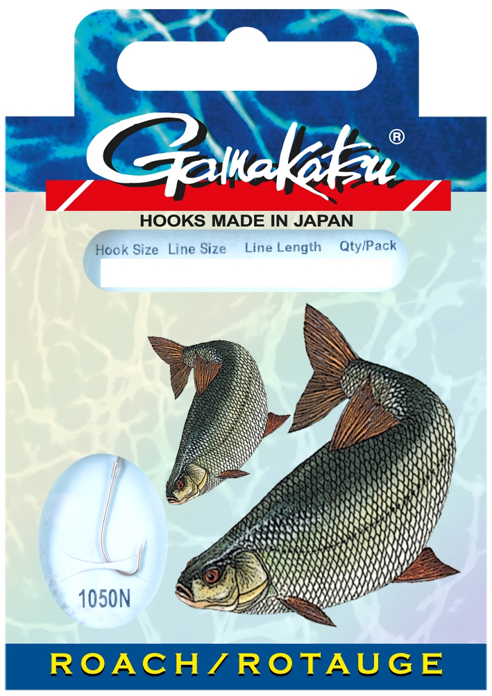 Gamakatsu 1050N Roach/Rotauge Haken Silber Gr. 10 12 14 16 18 20 Länge 70cm