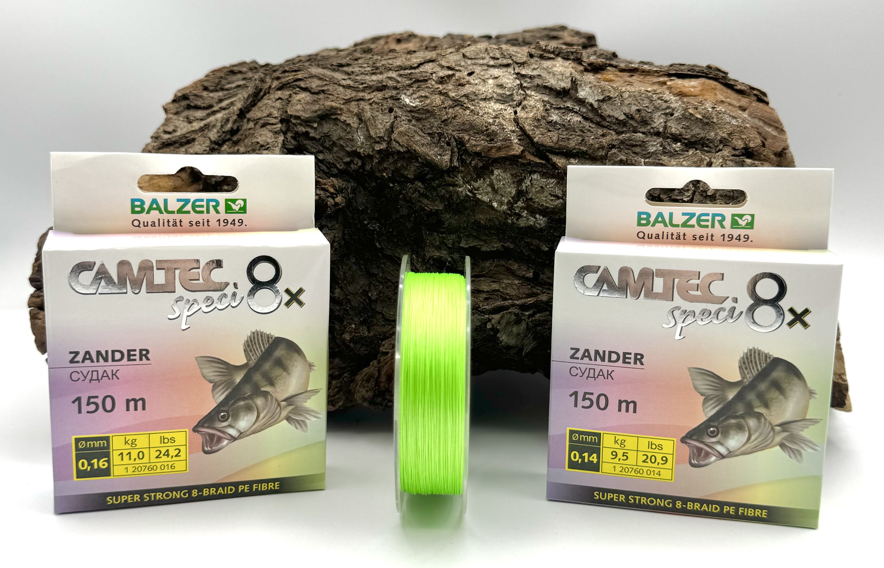 Balzer Camtec Speci 8x geflochtene Schnur Zander 0,14mm 0,16mm 150m Chartreuse