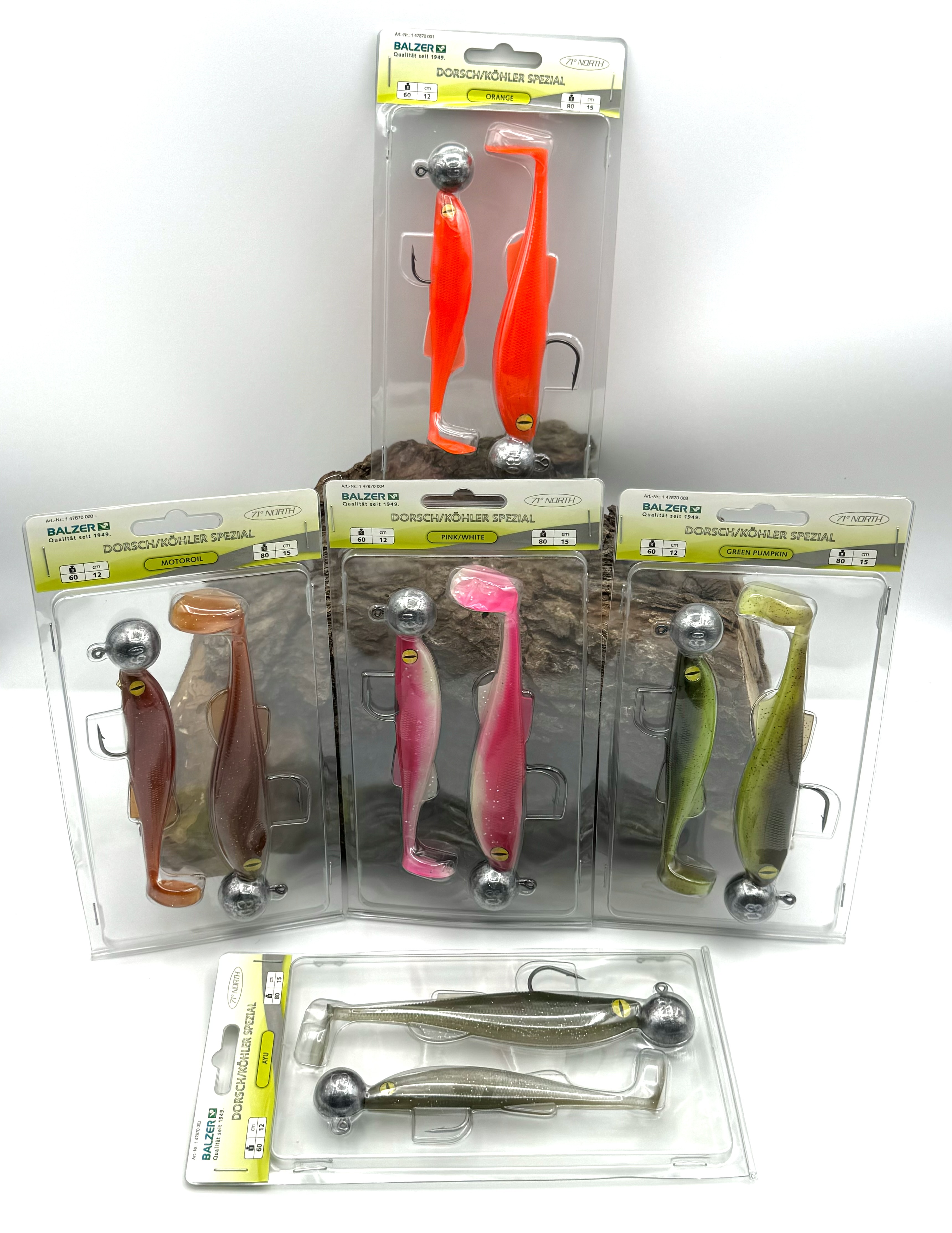 Balzer 71° North Edition Gummiset 12cm 15cm 5 Farben 60g 80g Dorsch Köhler