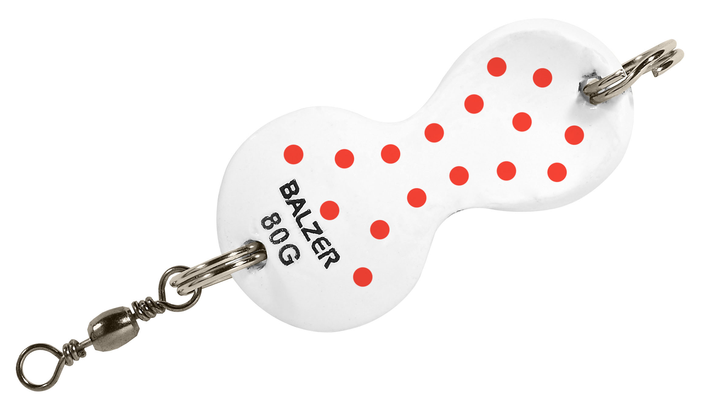 Balzer Plattfisch Blinker Buttlöffel Weiss-Rote Punkte 40g 60g 80g 100g