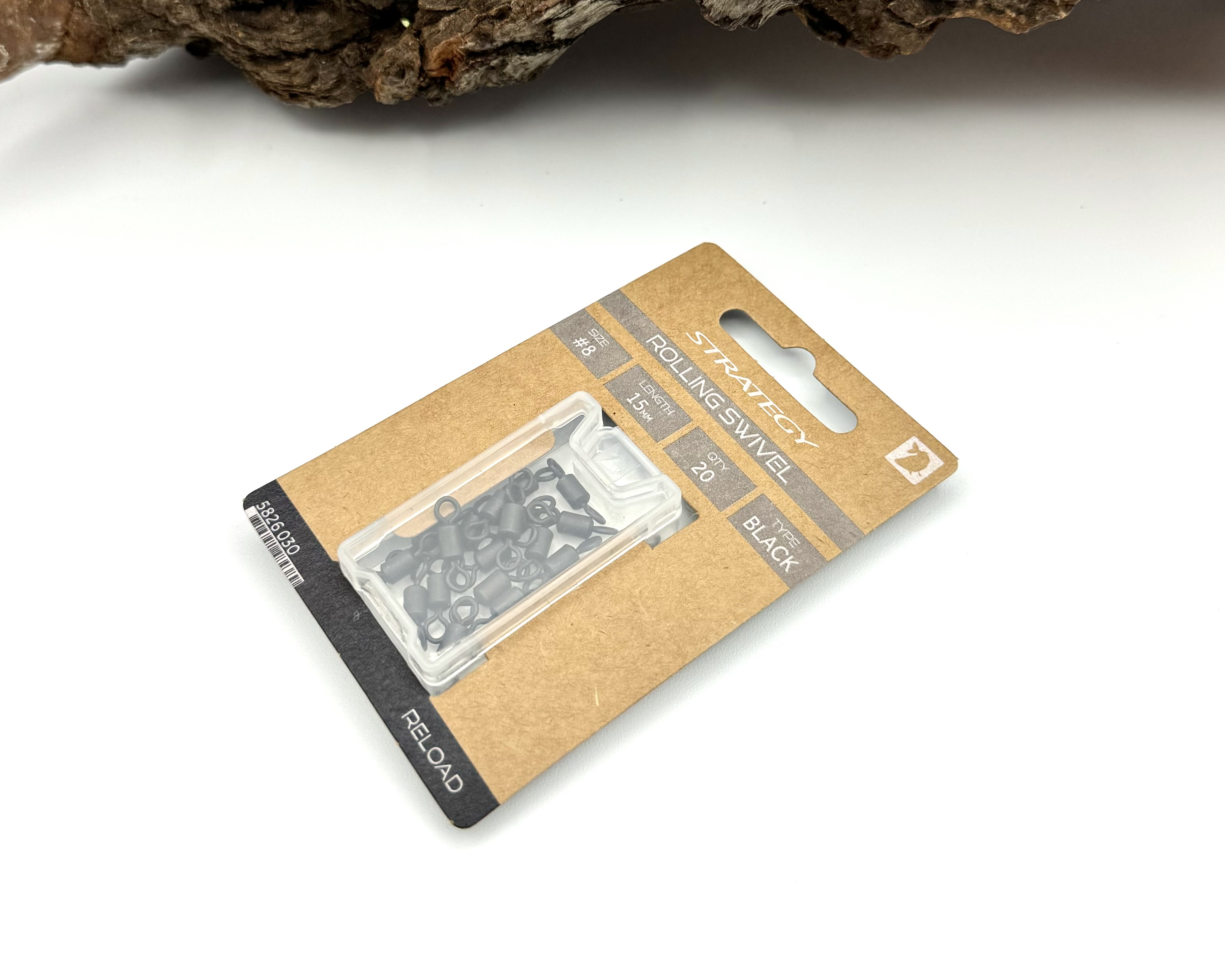 Strategy Reload Rolling Swivel Gr. 8 15mm 20 Stück Schwarz