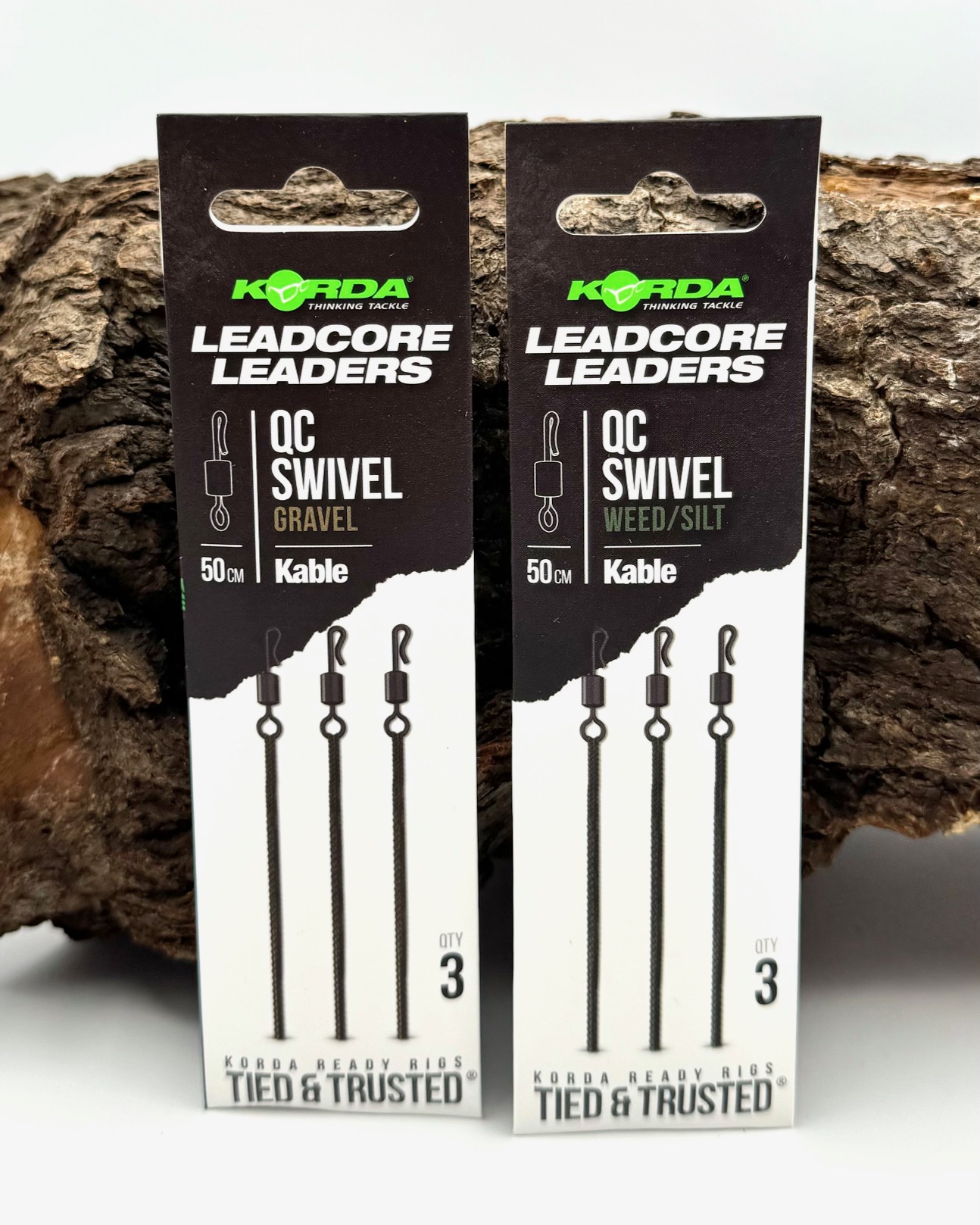 Korda Leadcore Leader QC Swivel Kable 50cm in Weed/Silt Gravel