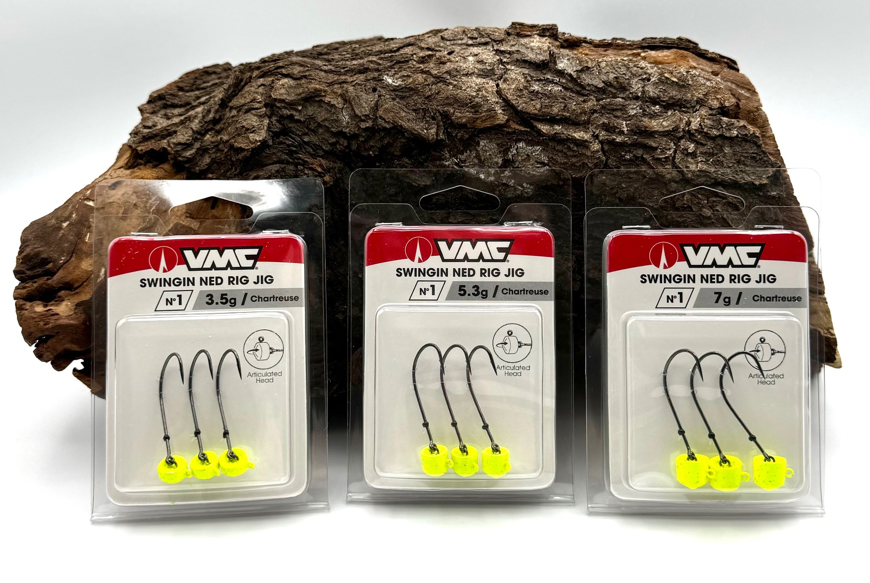 VMC Swingin Ned Rig Jig Chartreuse Gr. 1 - 3,5g 5,3g 7g 10,6g 3 Stück