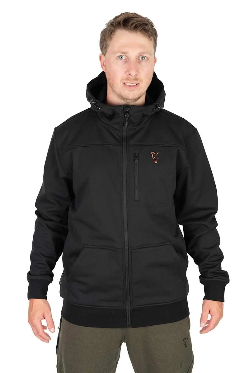 Fox Collection Soft Shell Jacket Black & Orange Angeljacke in S M L XL XXL XXXL