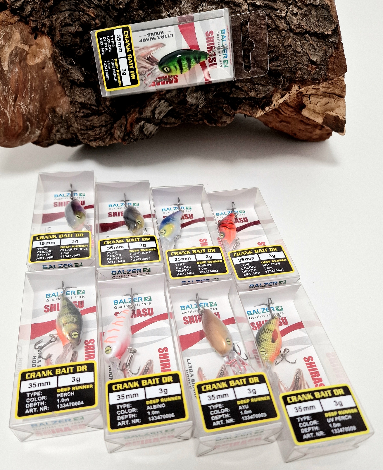 Balzer Shirasu Crankbait DR 3,5cm 3g Floating 9 Farben Albino Perch Crab Ayu